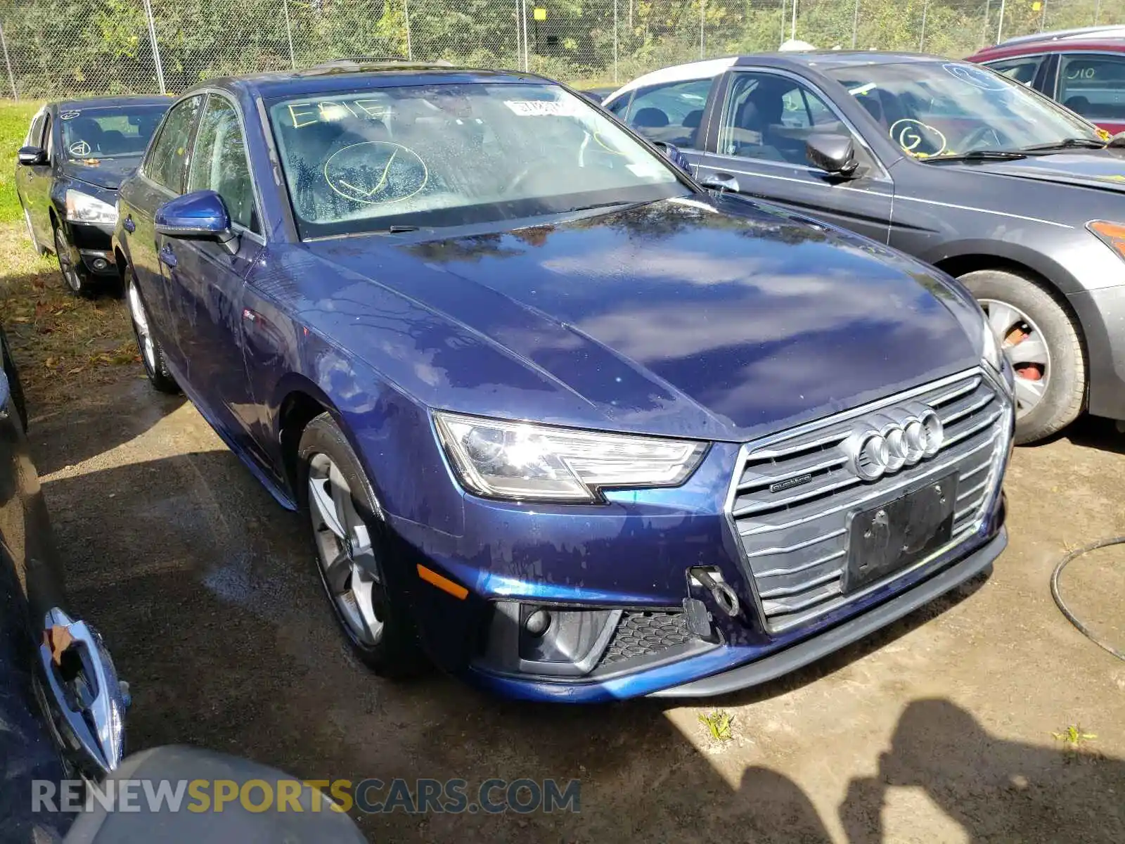 1 Photograph of a damaged car WAUDNAF42KA022336 AUDI A4 2019