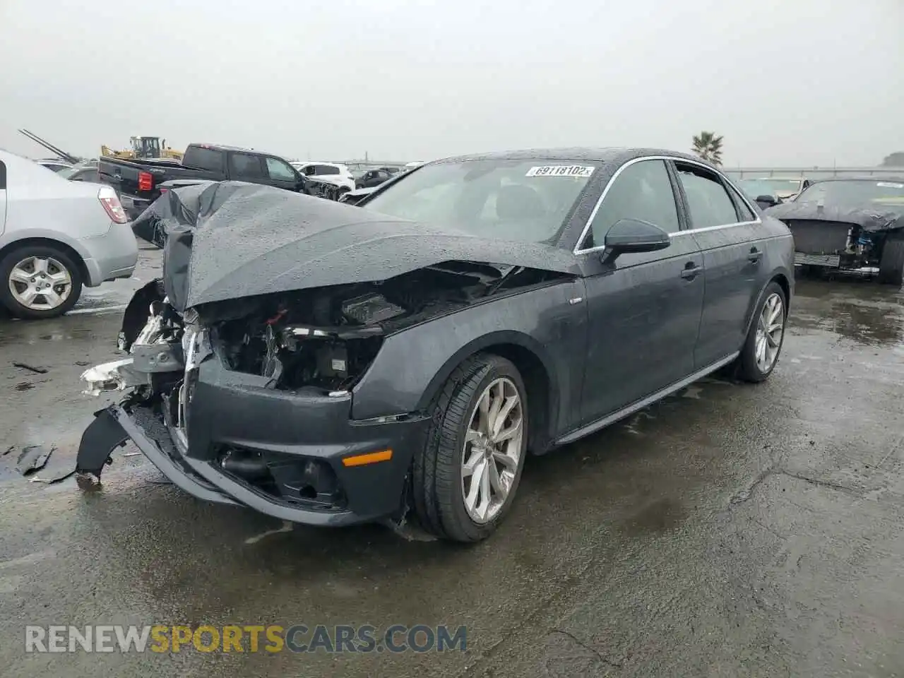 1 Photograph of a damaged car WAUDNAF43KN004730 AUDI A4 2019