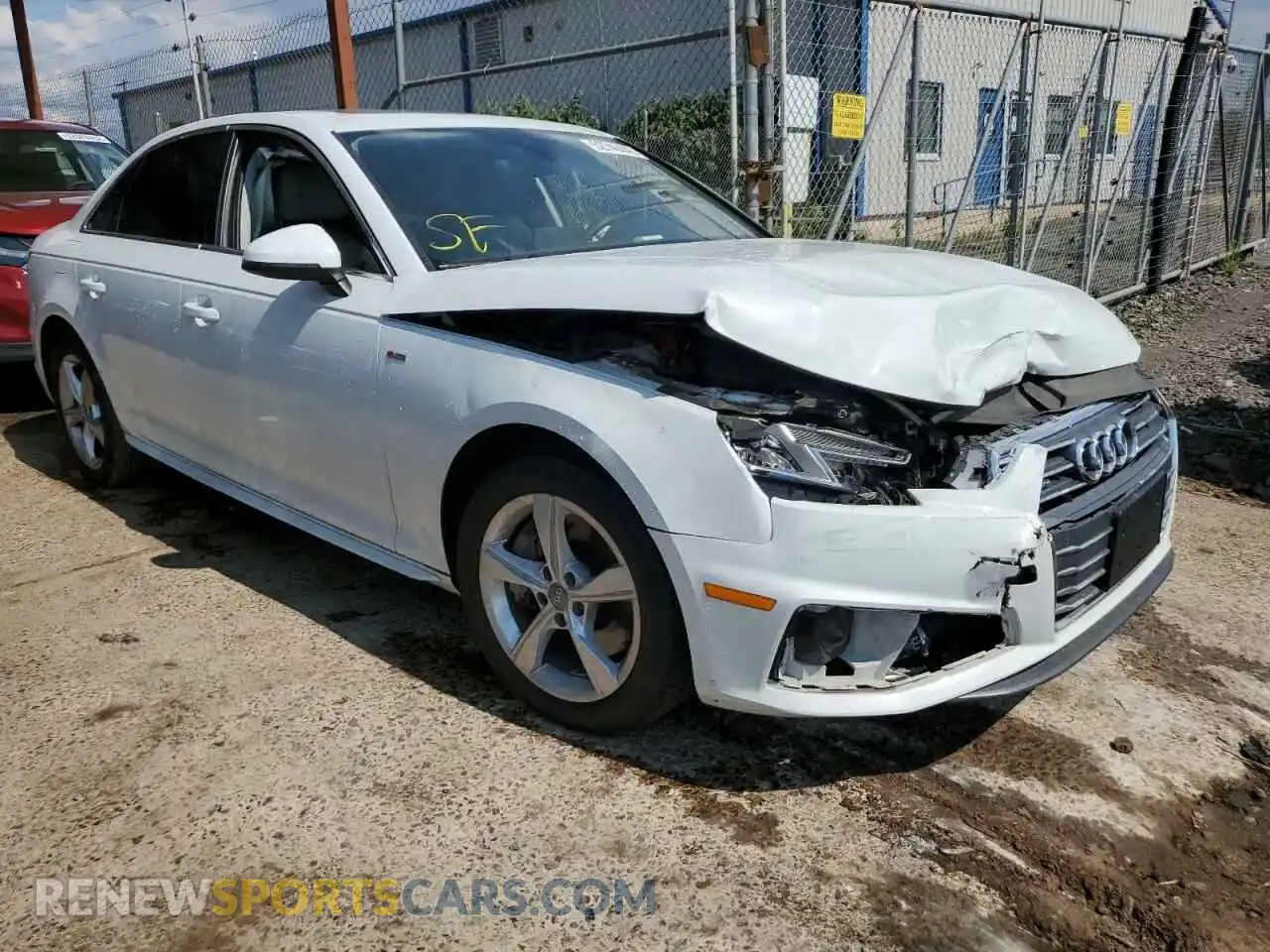 1 Photograph of a damaged car WAUDNAF43KN018398 AUDI A4 2019