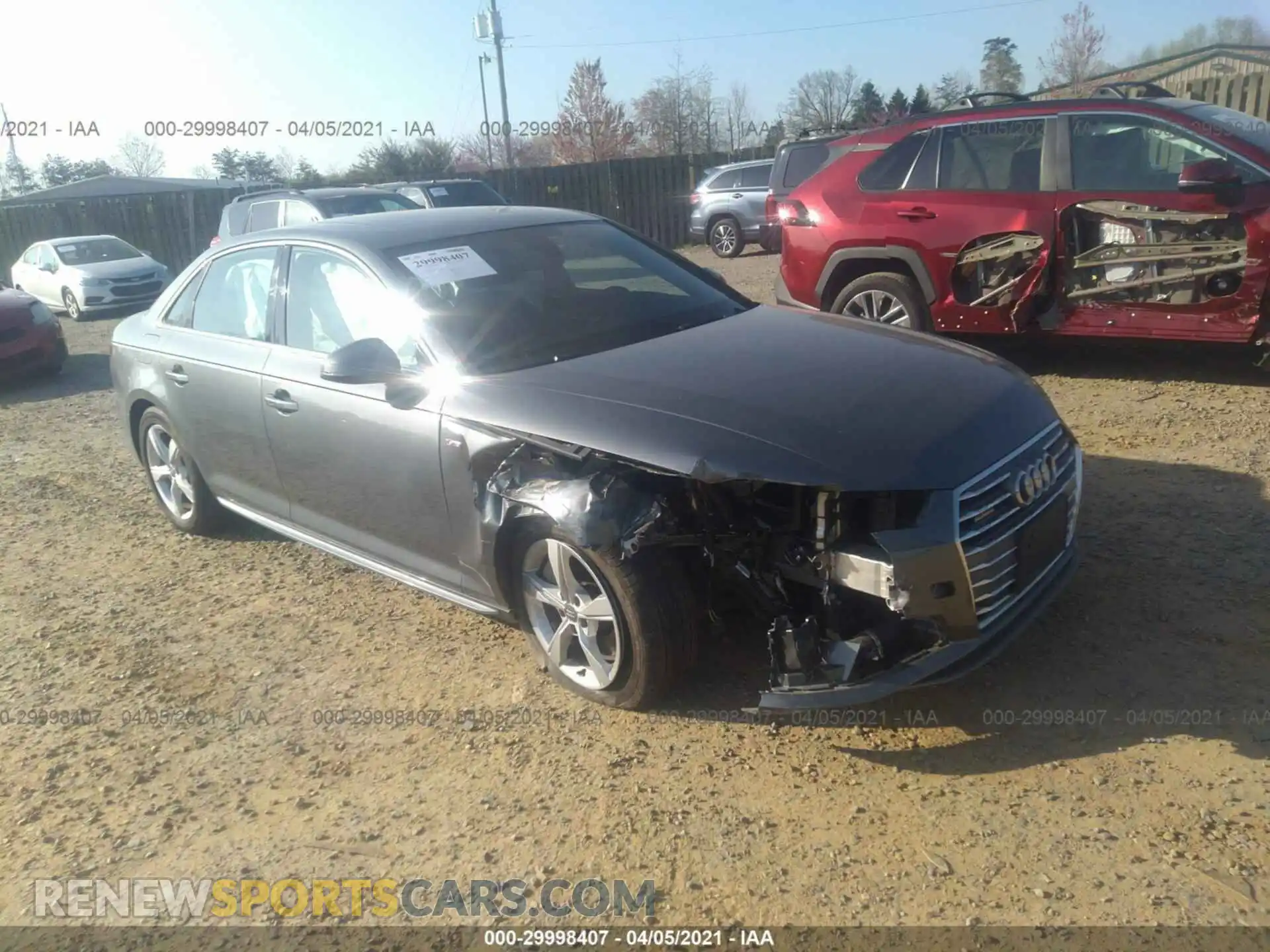 1 Photograph of a damaged car WAUDNAF44KA023228 AUDI A4 2019