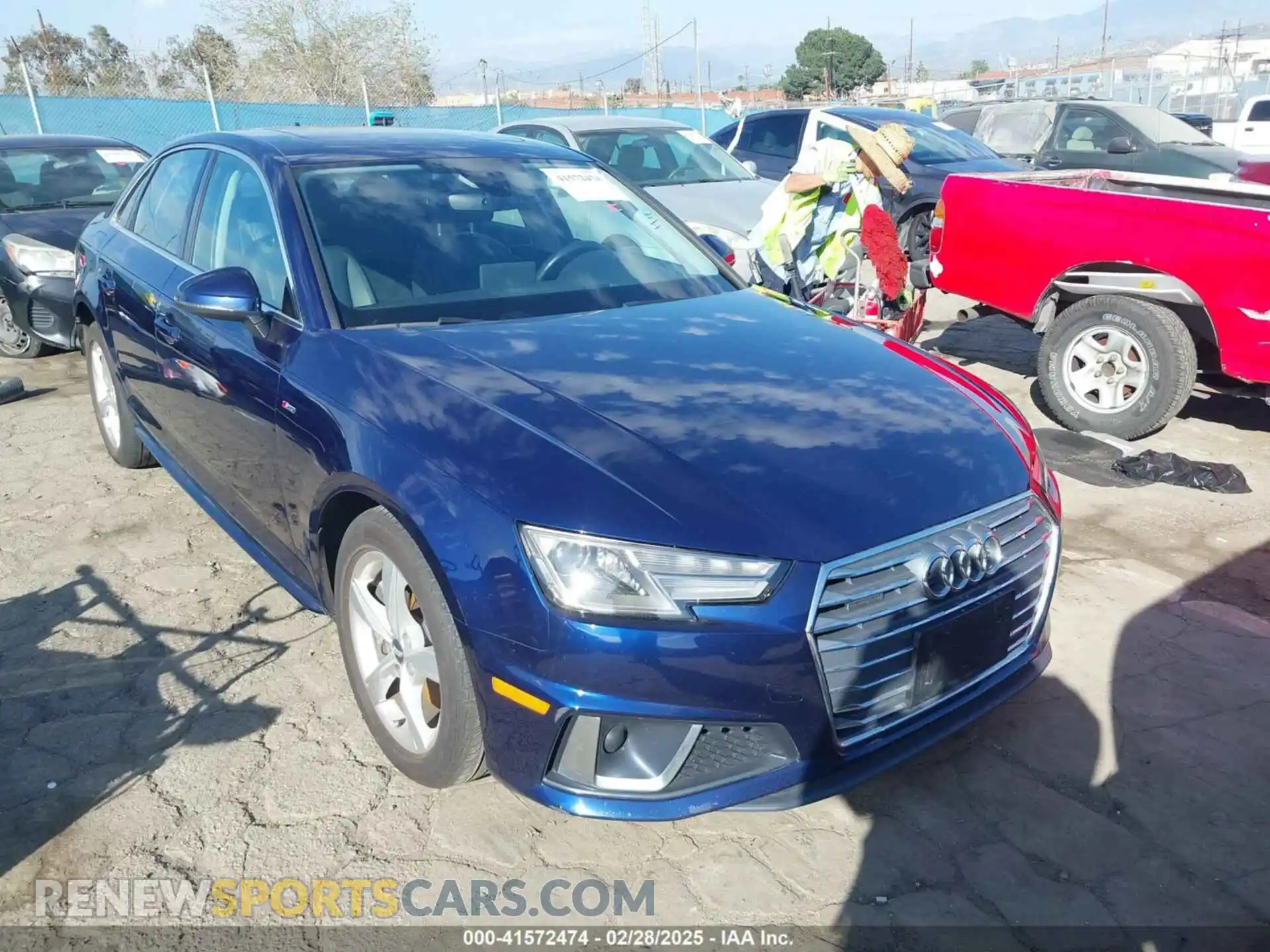 1 Photograph of a damaged car WAUDNAF44KN006633 AUDI A4 2019