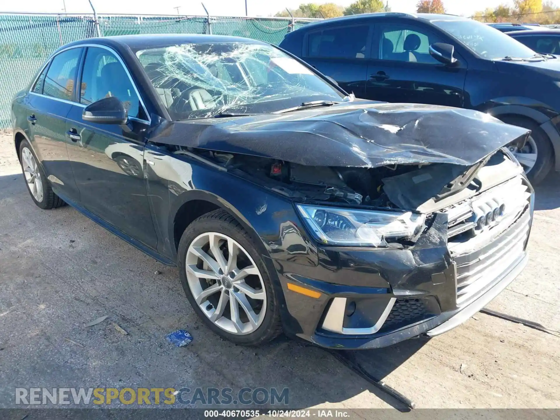 1 Photograph of a damaged car WAUDNAF44KN017776 AUDI A4 2019