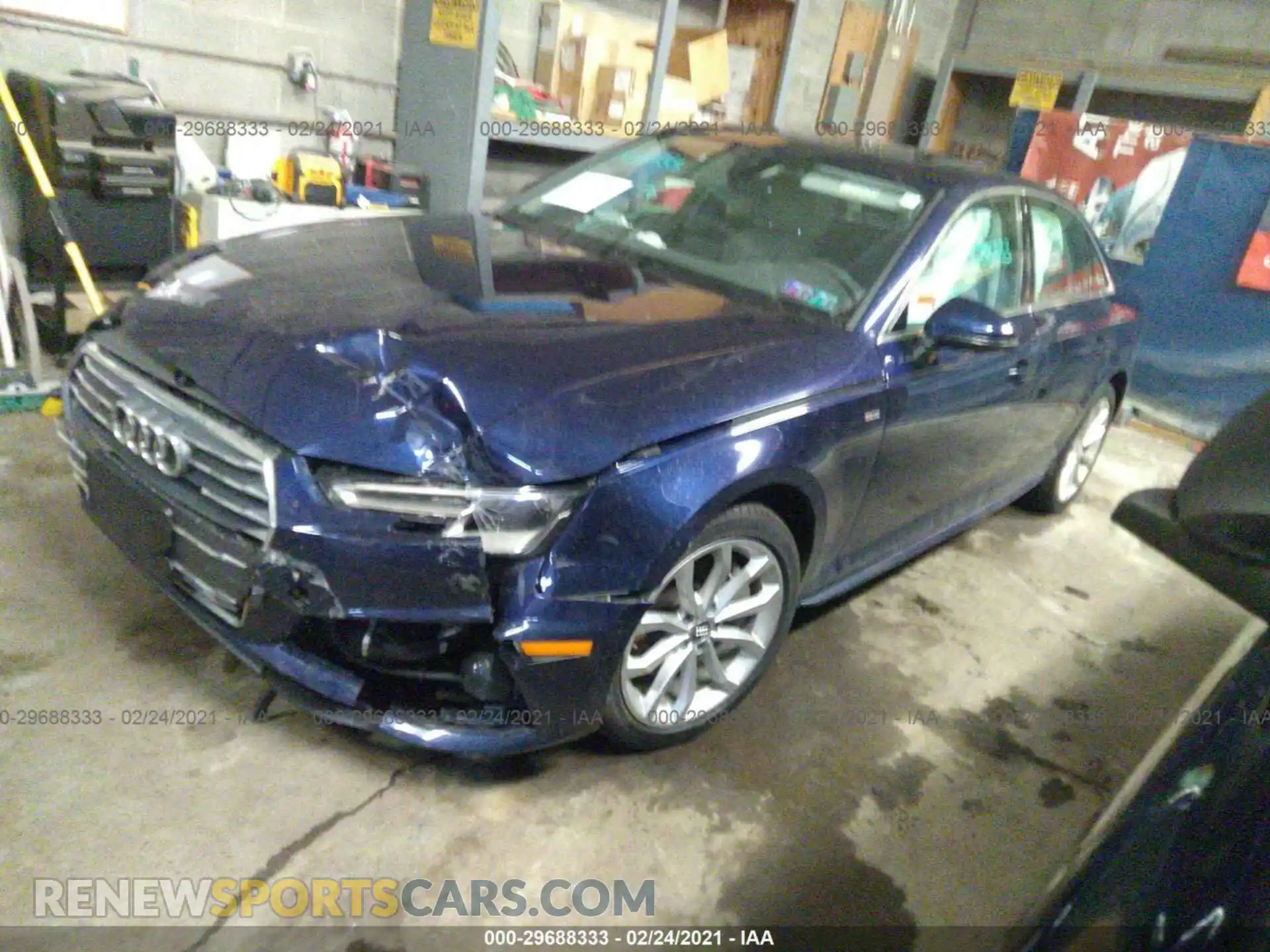 2 Photograph of a damaged car WAUDNAF44KN018328 AUDI A4 2019