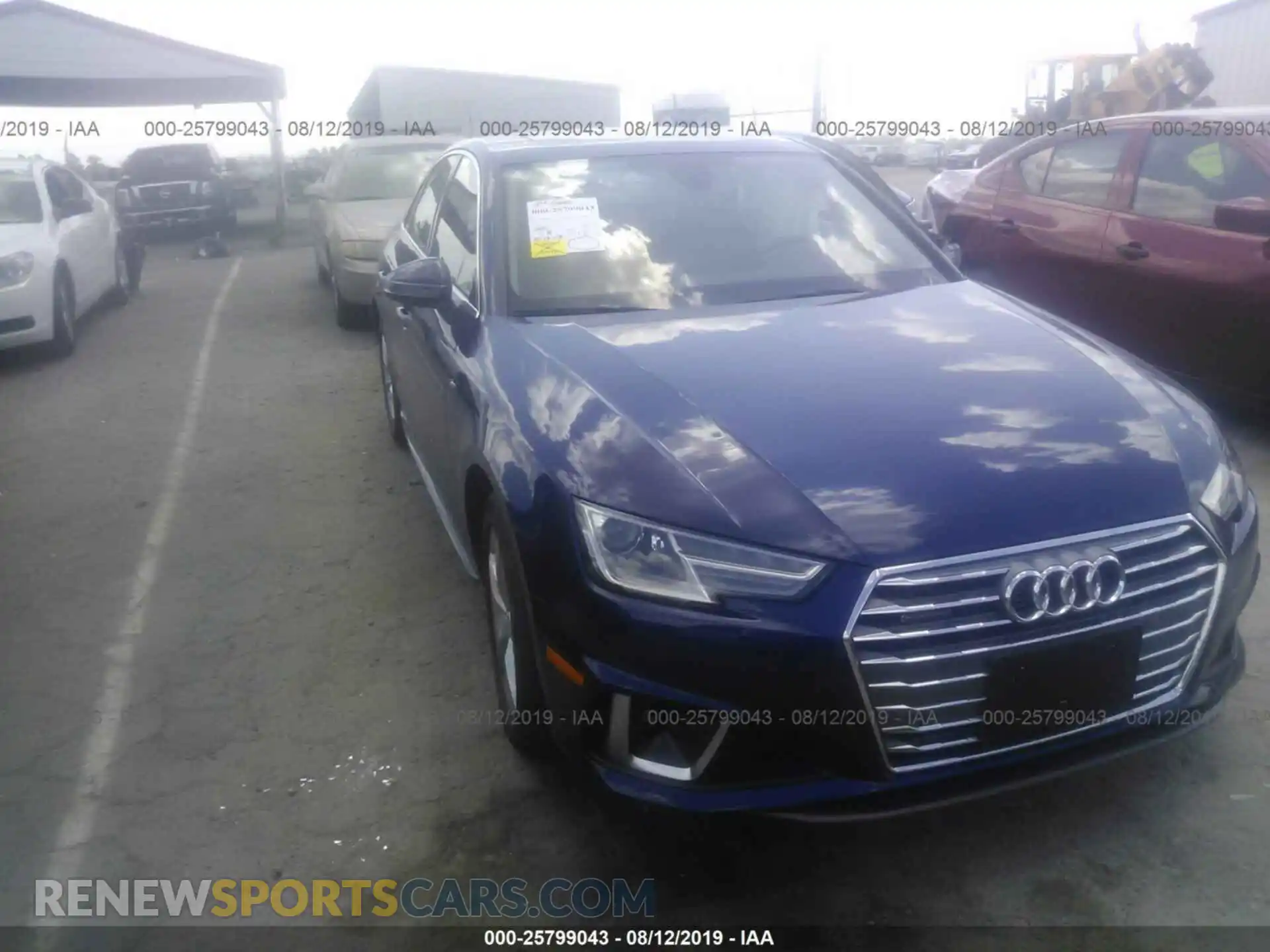 1 Photograph of a damaged car WAUDNAF45KA053581 AUDI A4 2019