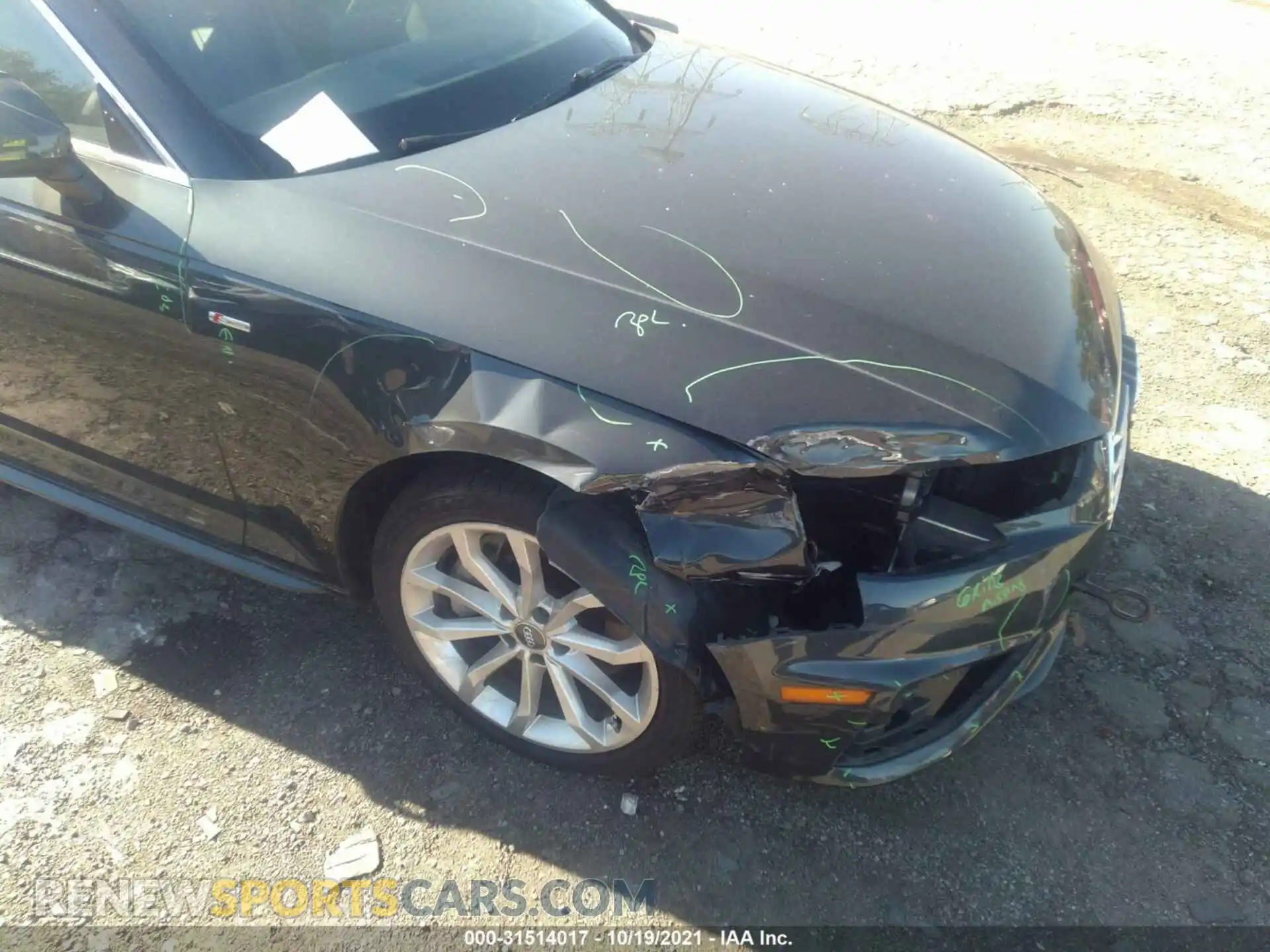 1 Photograph of a damaged car WAUDNAF48KA073727 AUDI A4 2019