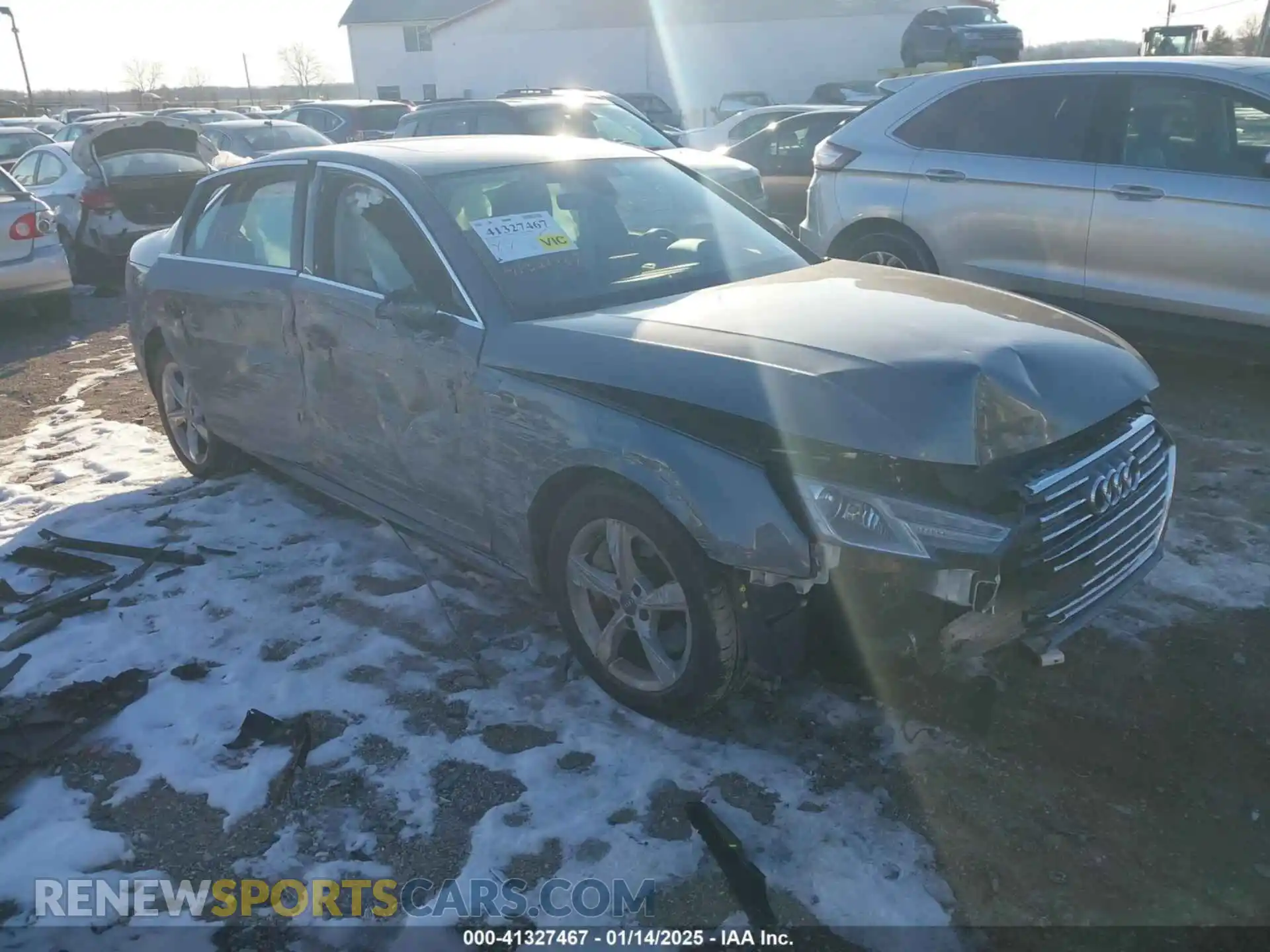 1 Photograph of a damaged car WAUDNAF48KN018378 AUDI A4 2019