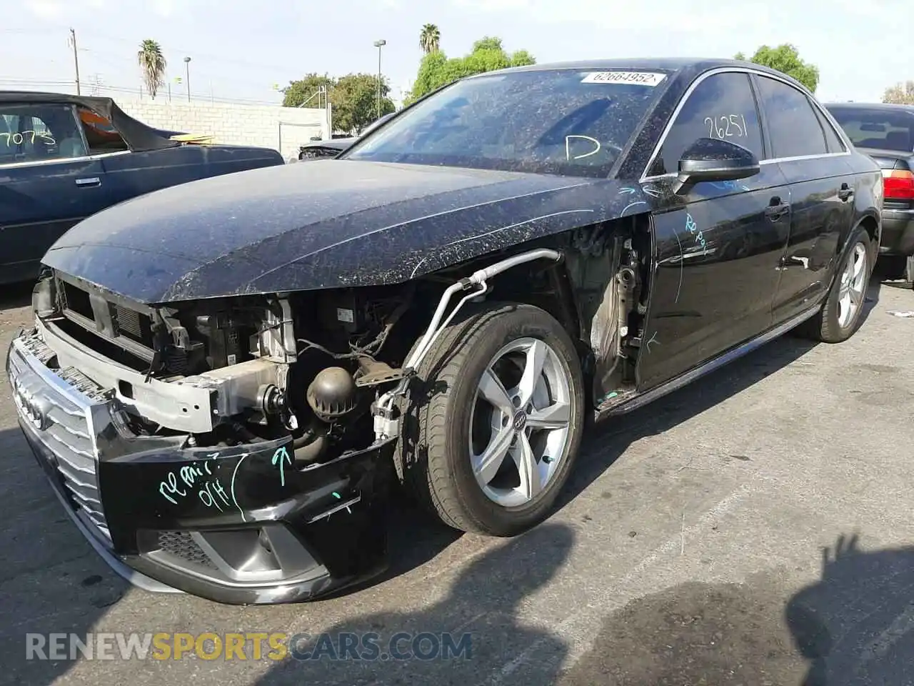 2 Photograph of a damaged car WAUDNAF4XKA011956 AUDI A4 2019