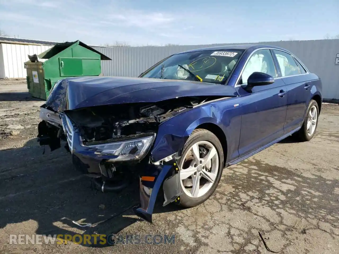 2 Photograph of a damaged car WAUDNAF4XKA013531 AUDI A4 2019