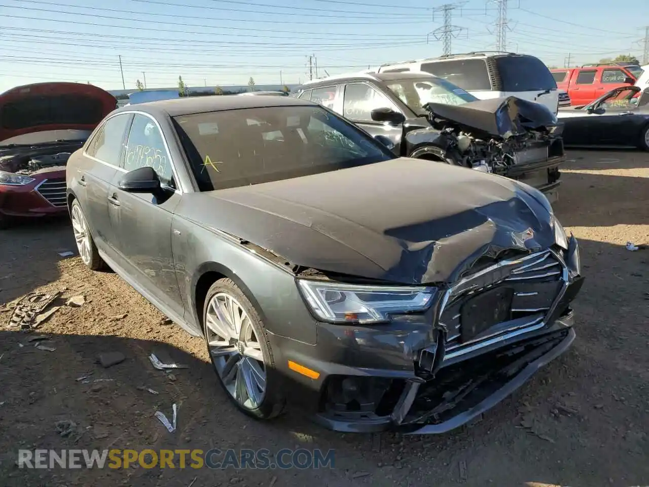 1 Photograph of a damaged car WAUENAF40KA008343 AUDI A4 2019