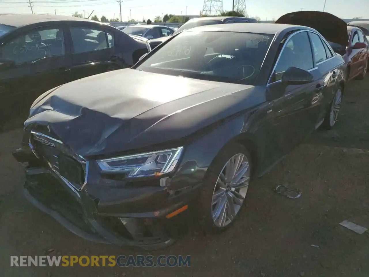 2 Photograph of a damaged car WAUENAF40KA008343 AUDI A4 2019