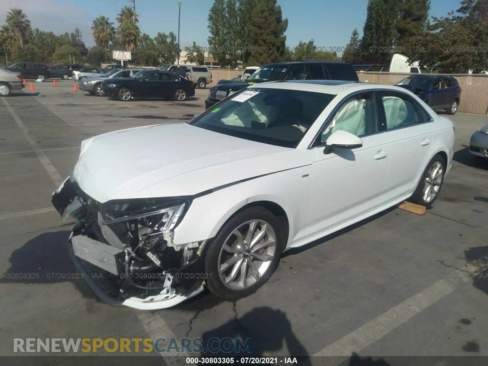 2 Photograph of a damaged car WAUENAF40KN007606 AUDI A4 2019