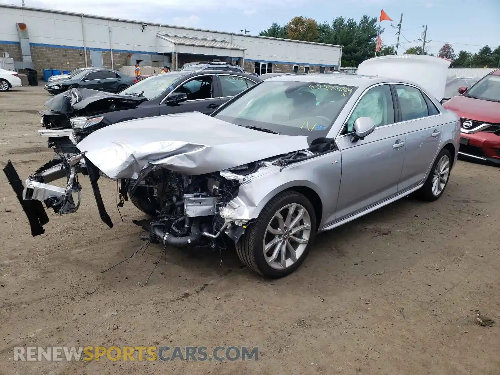 2 Photograph of a damaged car WAUENAF41KN016430 AUDI A4 2019