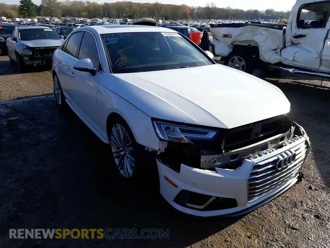 1 Photograph of a damaged car WAUENAF47KA009859 AUDI A4 2019