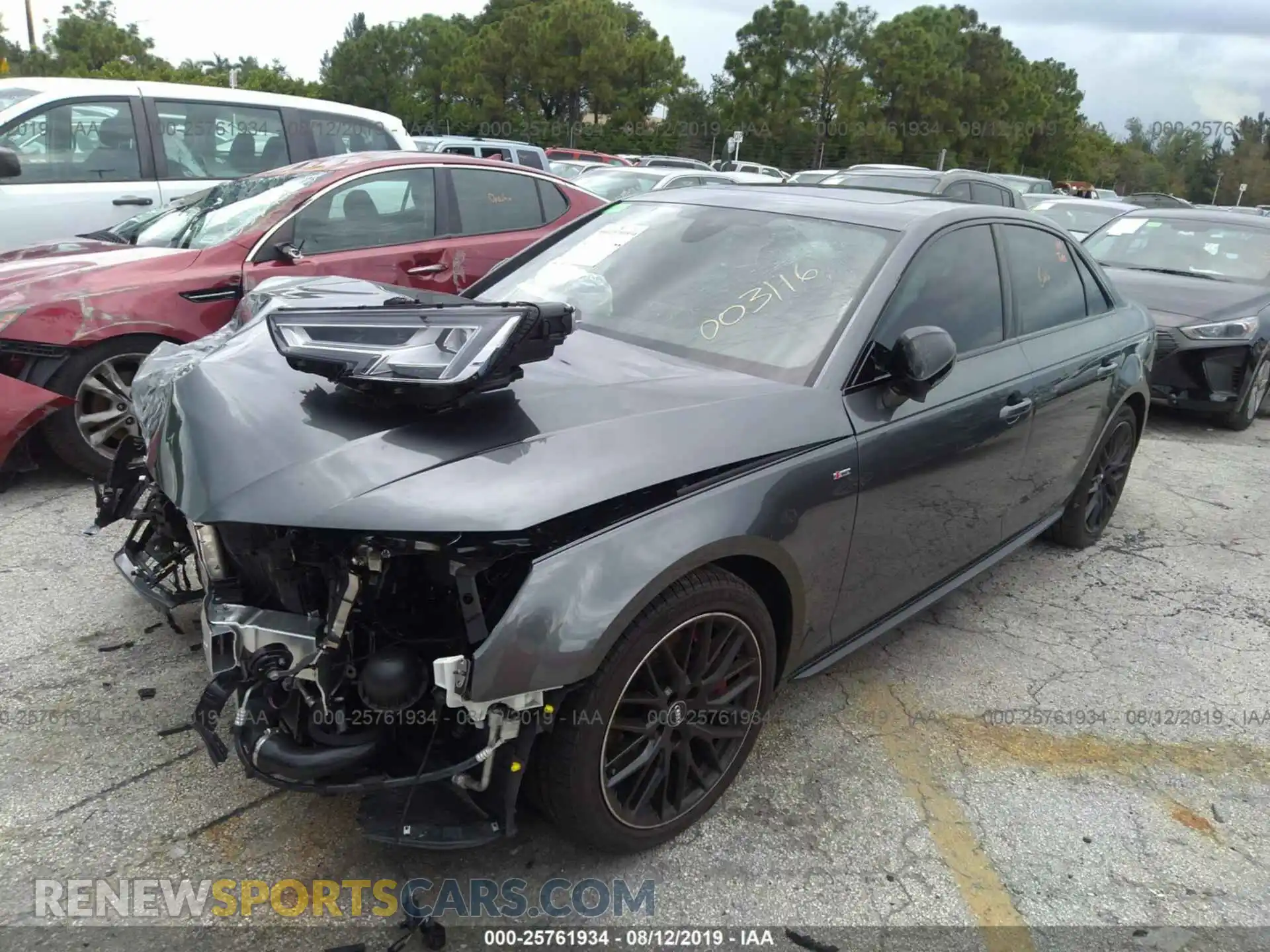 2 Photograph of a damaged car WAUENAF47KN003116 AUDI A4 2019