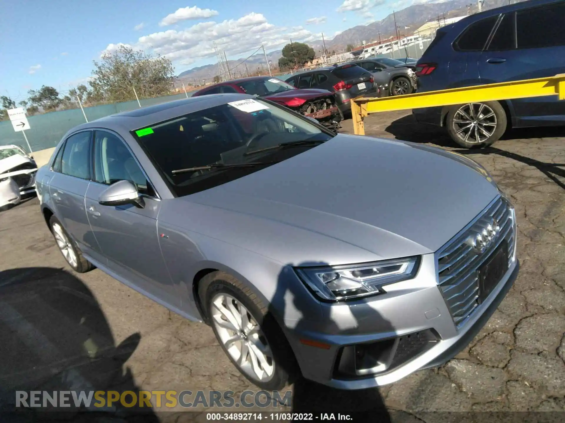 1 Photograph of a damaged car WAUENAF47KN015072 AUDI A4 2019