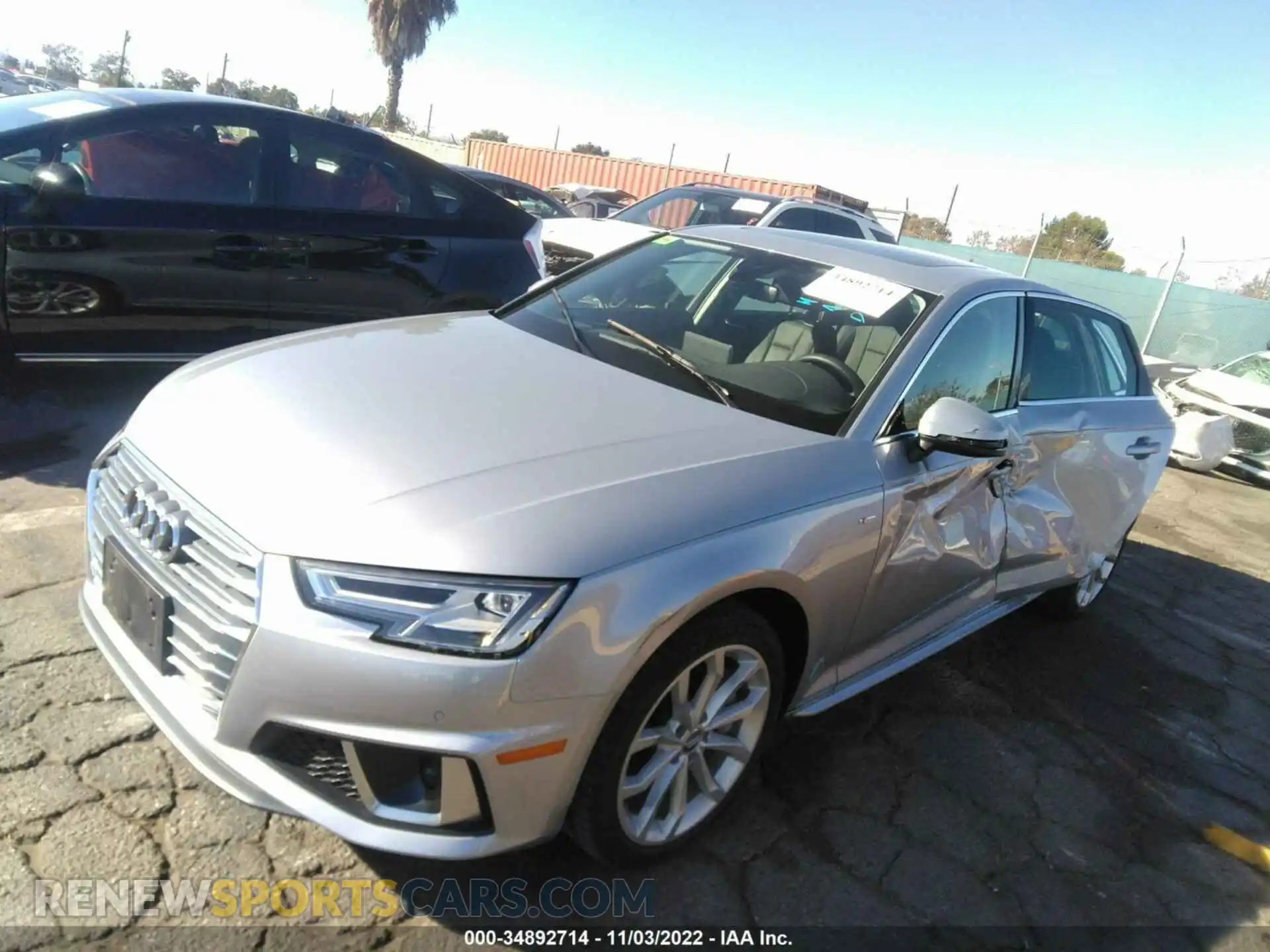 2 Photograph of a damaged car WAUENAF47KN015072 AUDI A4 2019