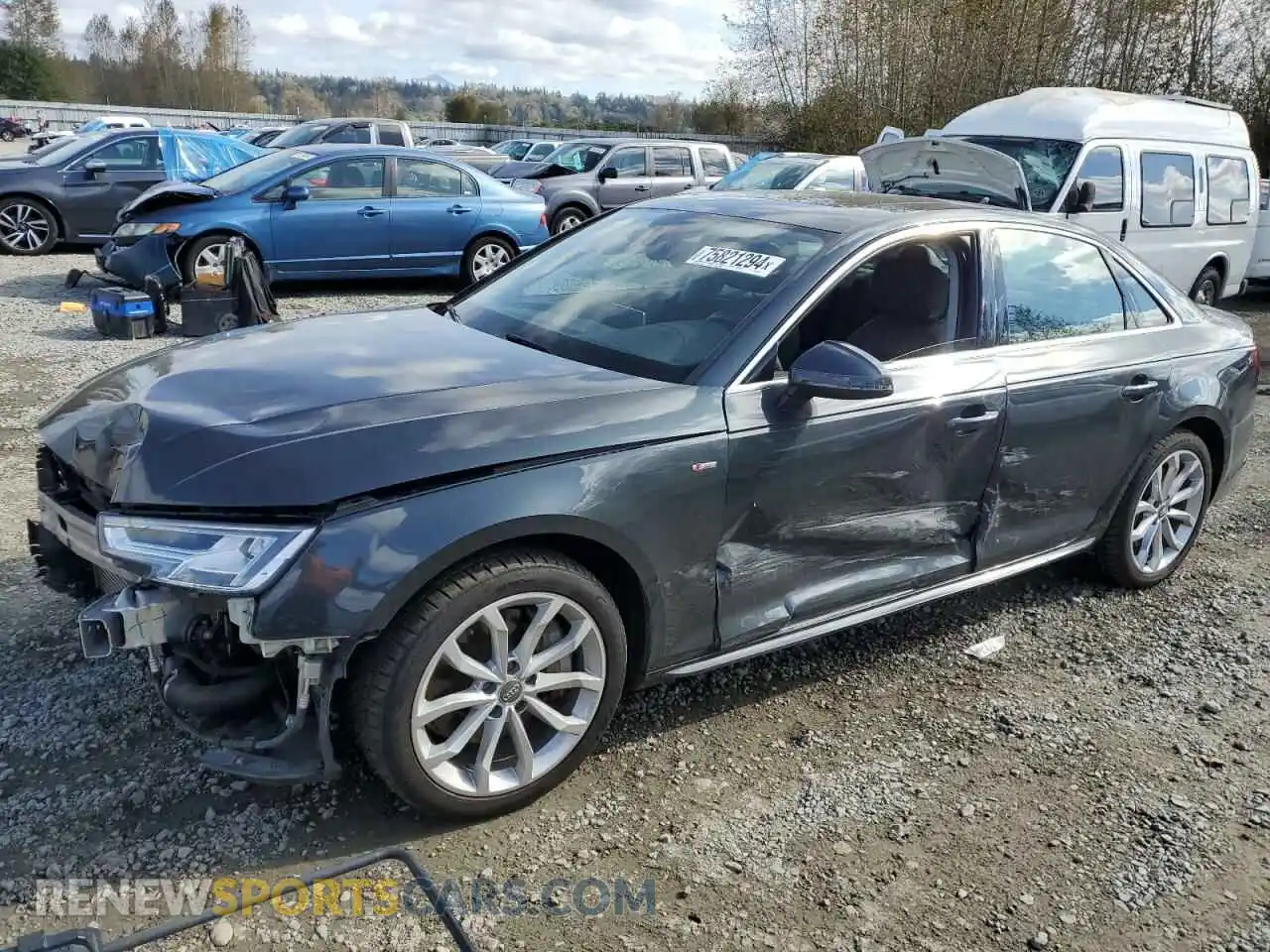 1 Photograph of a damaged car WAUENAF4XKN009914 AUDI A4 2019