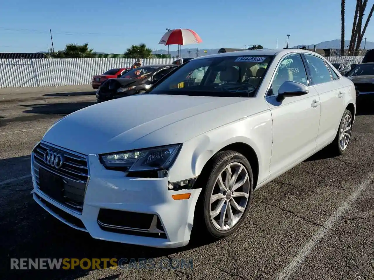 2 Photograph of a damaged car WAUGMAF43KN001679 AUDI A4 2019