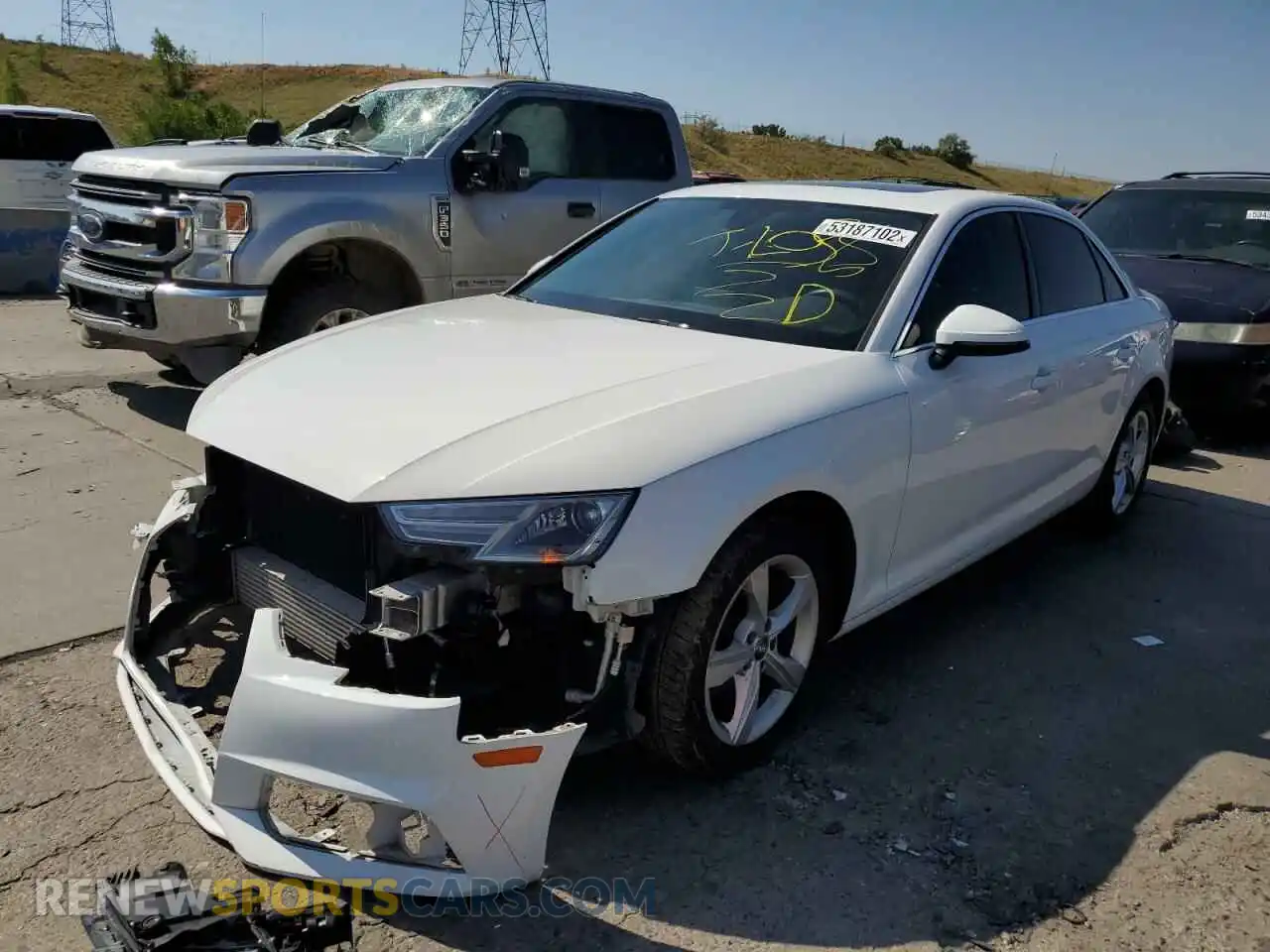 2 Photograph of a damaged car WAUGMAF46KA018662 AUDI A4 2019