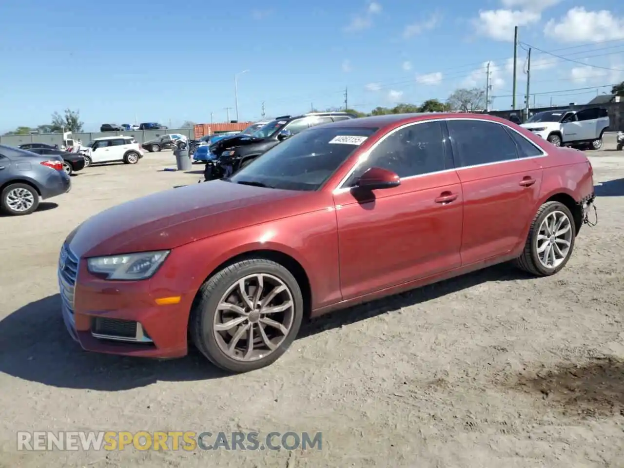 1 Photograph of a damaged car WAUGMAF49KN005199 AUDI A4 2019