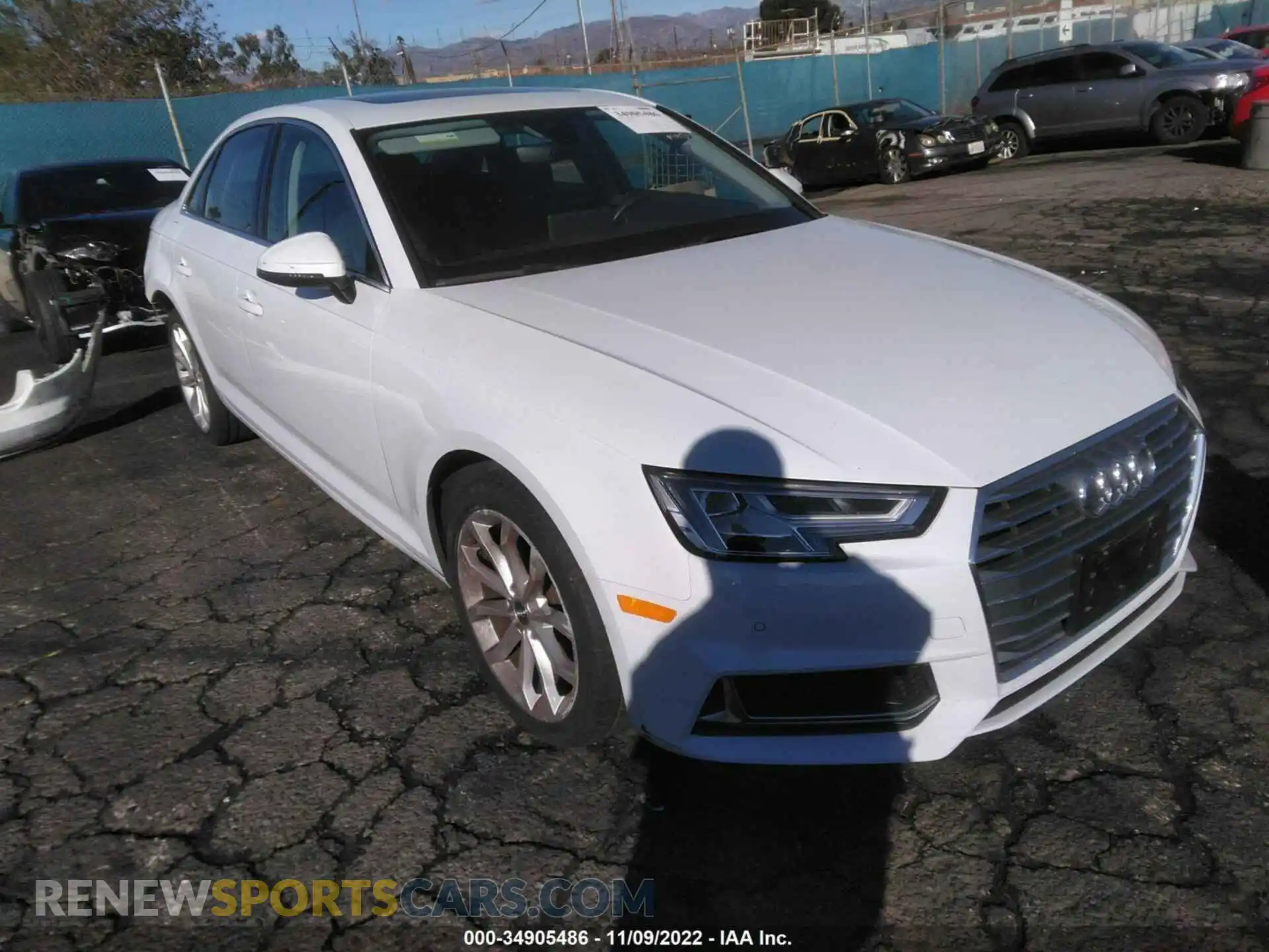 1 Photograph of a damaged car WAUHMAF47KA033238 AUDI A4 2019