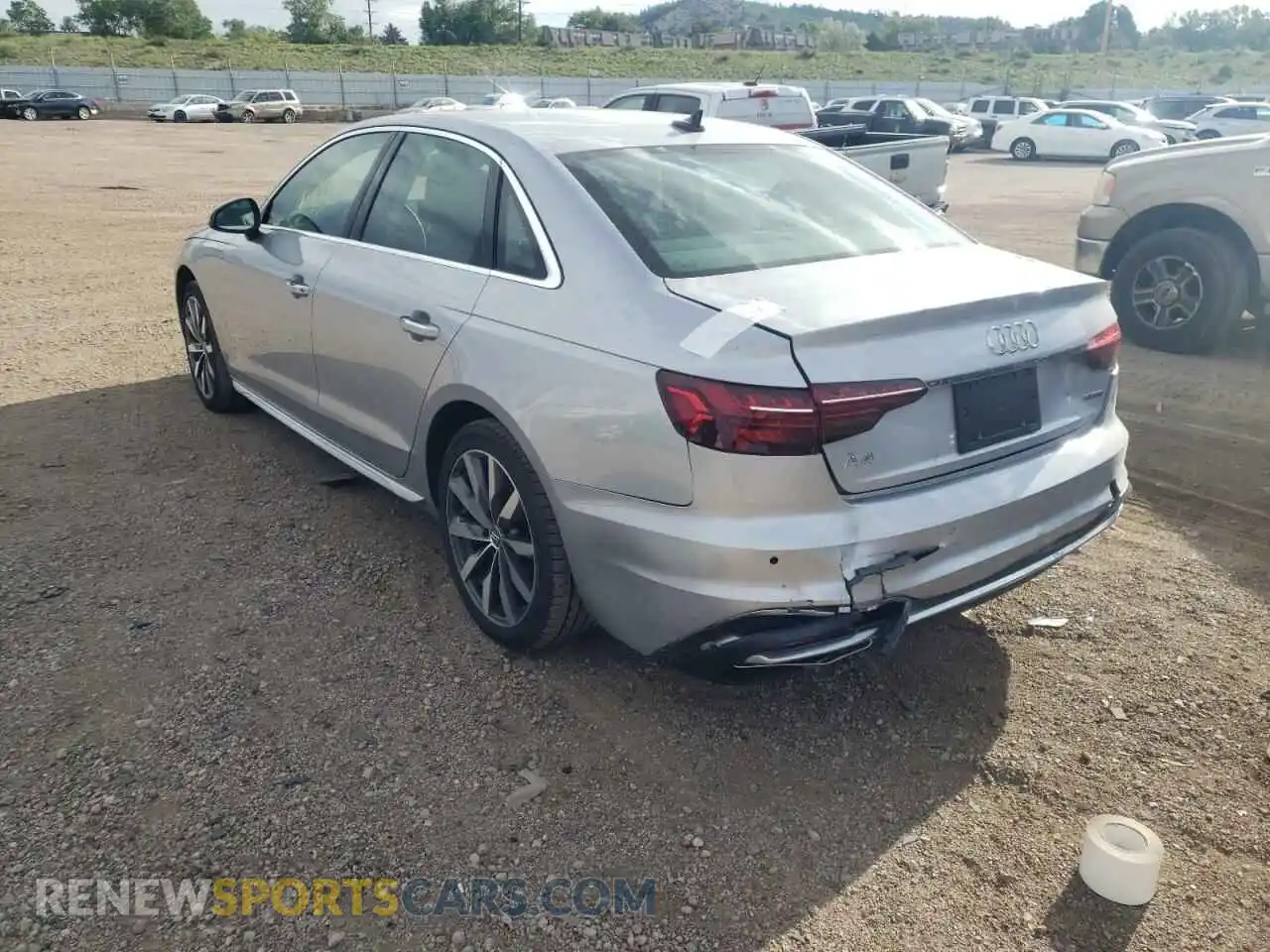 3 Photograph of a damaged car WAUABAF45MA029781 AUDI A4 2021