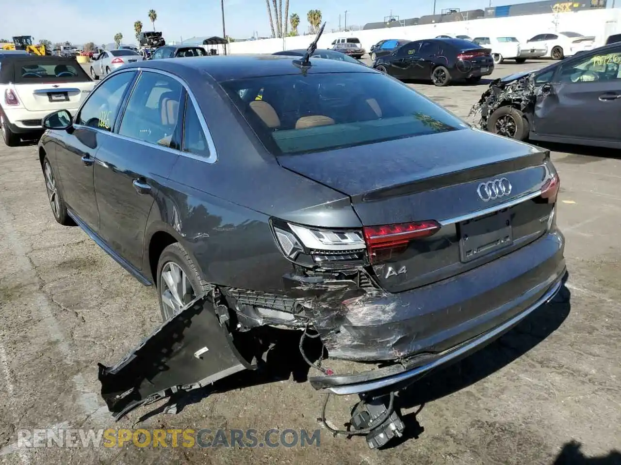3 Photograph of a damaged car WAUABAF48MN010053 AUDI A4 2021