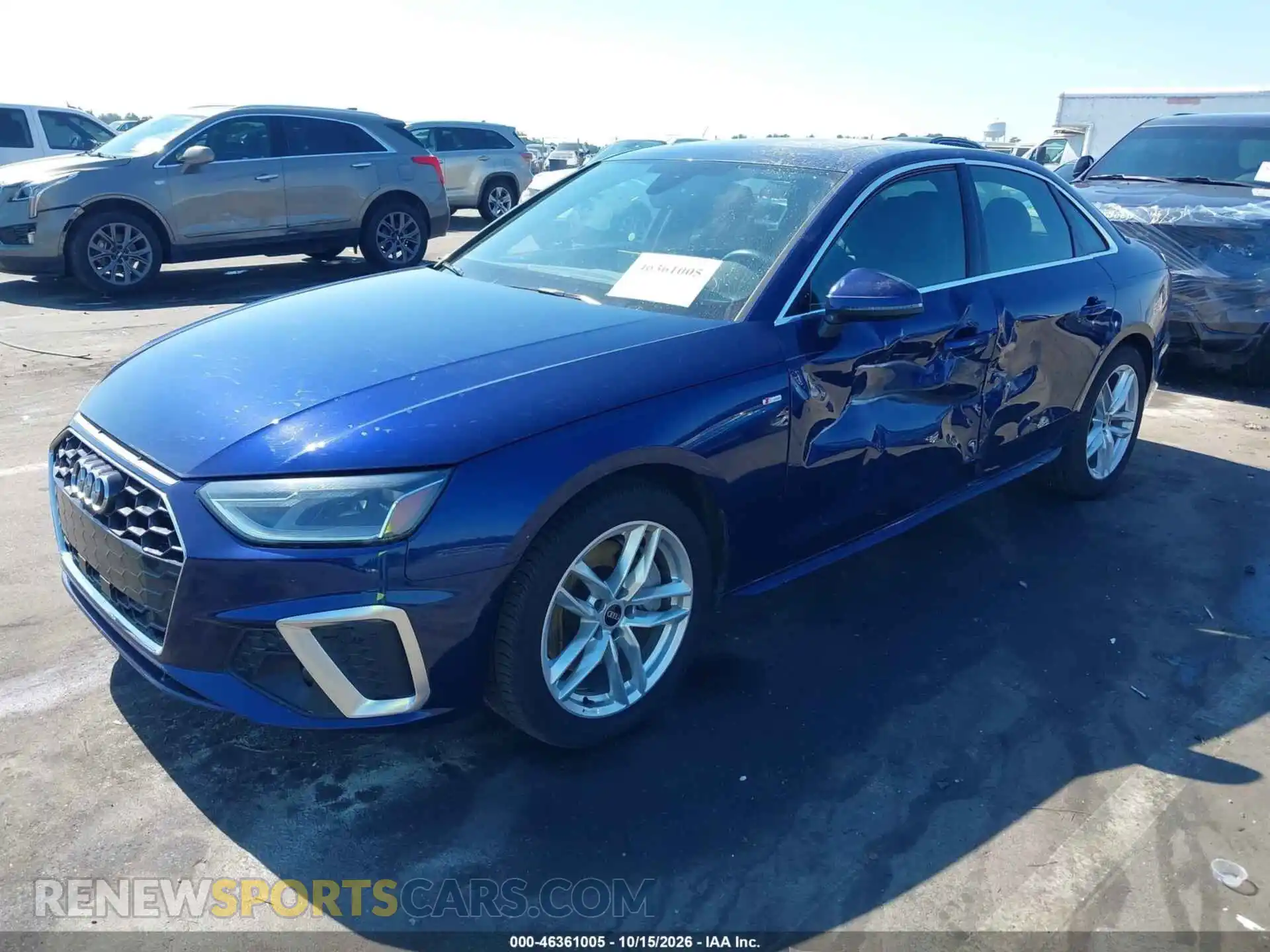 2 fotografías del automóvil dañado WAUDAAF47MN007676 AUDI A4 2021