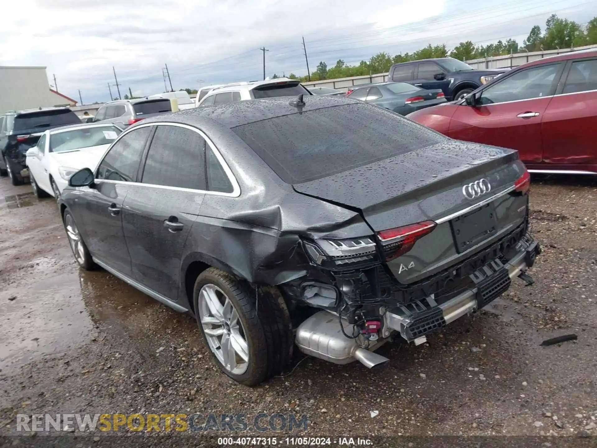 3 fotografías del automóvil dañado WAUEAAF45NN009688 AUDI A4 2022