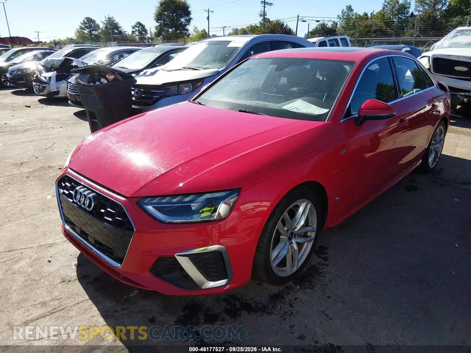 2 fotografías del automóvil dañado WAUEAAF48PN018758 AUDI A4 2023