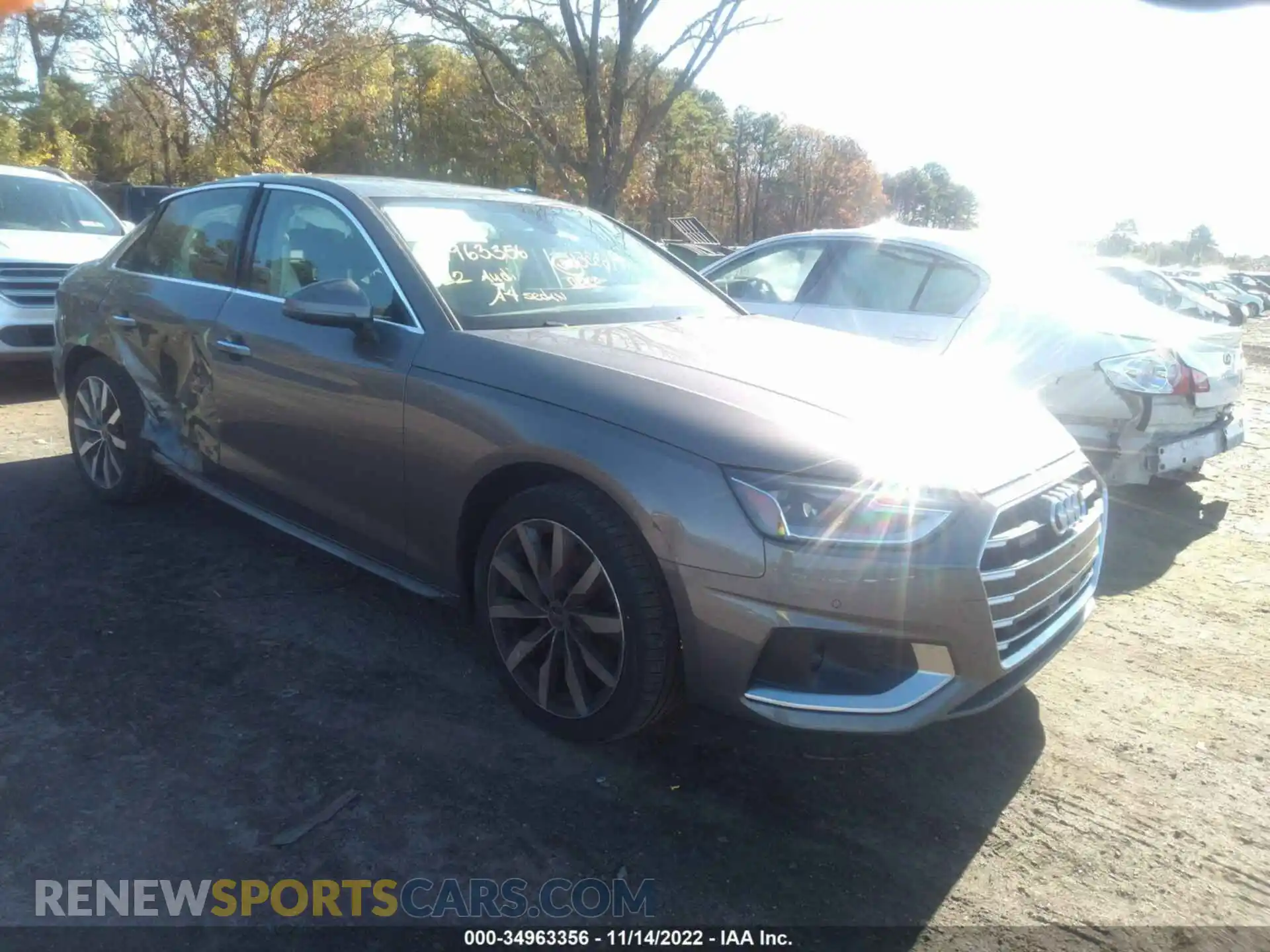 1 Photograph of a damaged car WAUABAF46NN000574 AUDI A4 SEDAN 2022