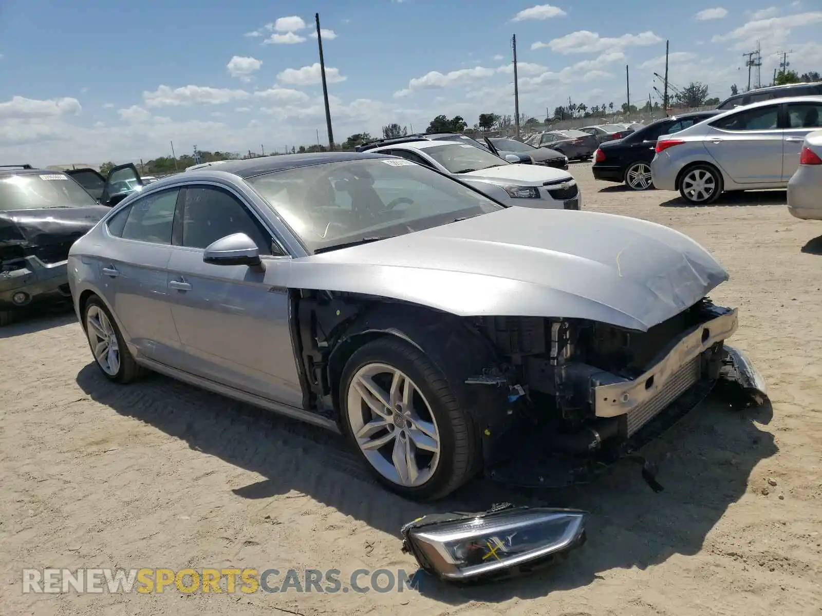 1 Photograph of a damaged car WAUBNCF56KA022352 AUDI A5 2019