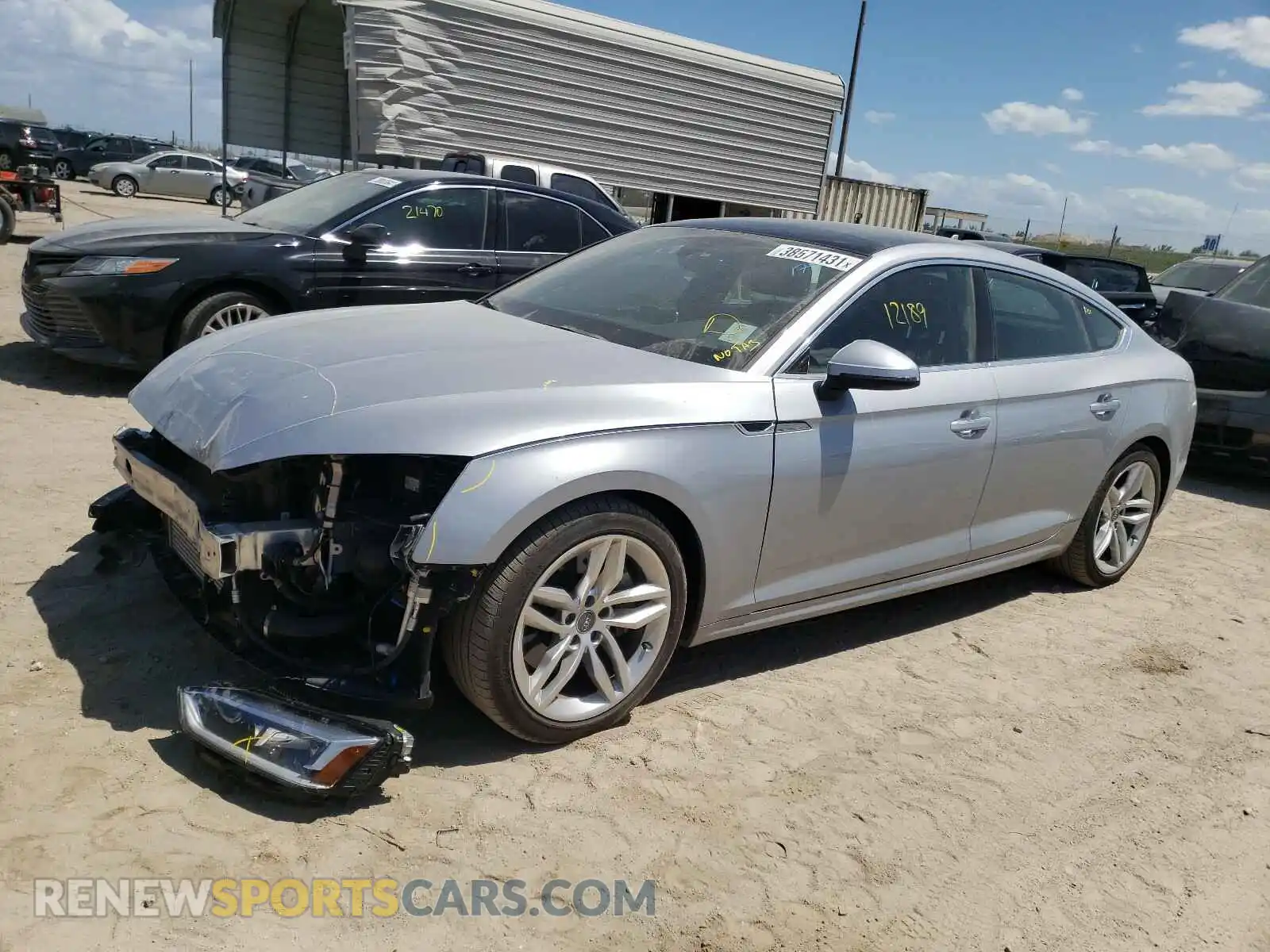 2 Photograph of a damaged car WAUBNCF56KA022352 AUDI A5 2019
