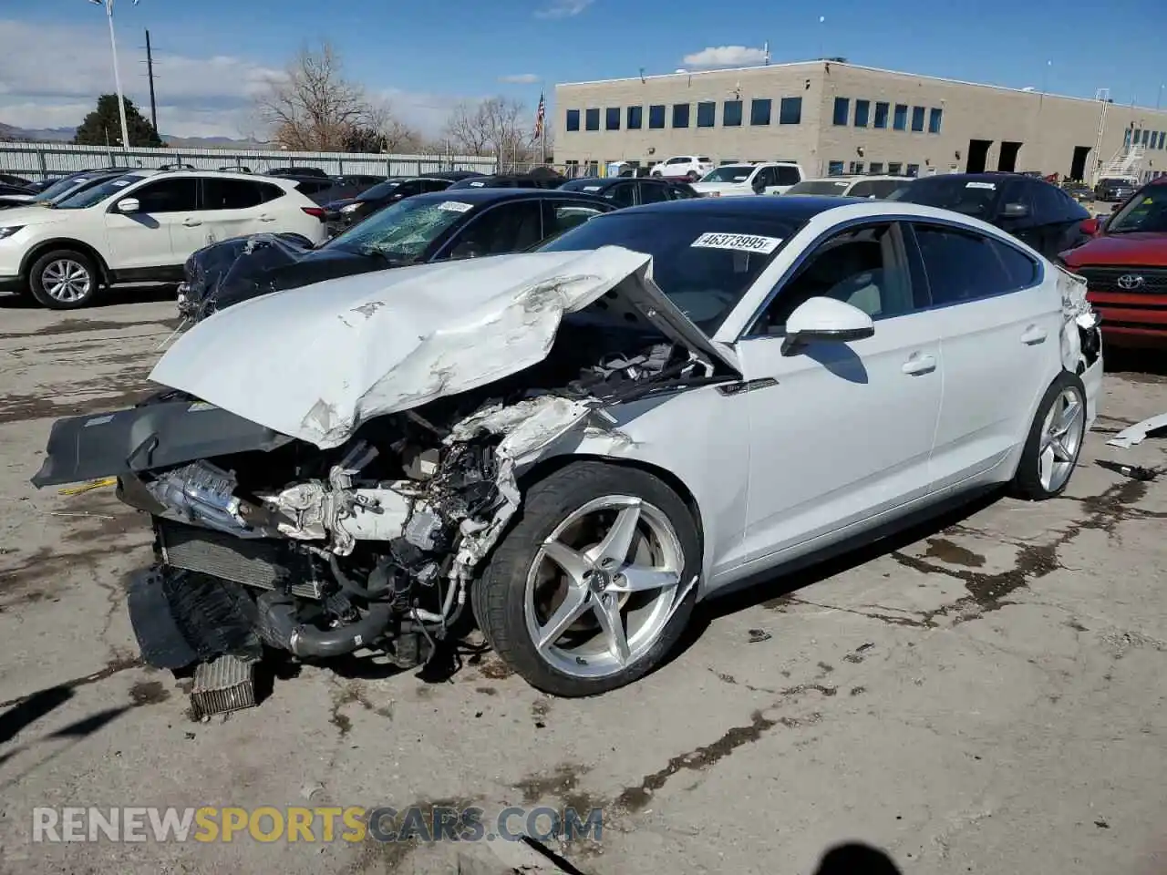 1 Photograph of a damaged car WAUENCF50KA047566 AUDI A5 2019