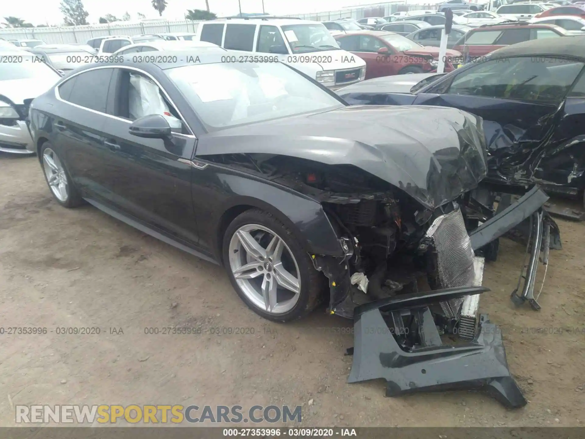 1 Photograph of a damaged car WAUENCF54KA028468 AUDI A5 2019
