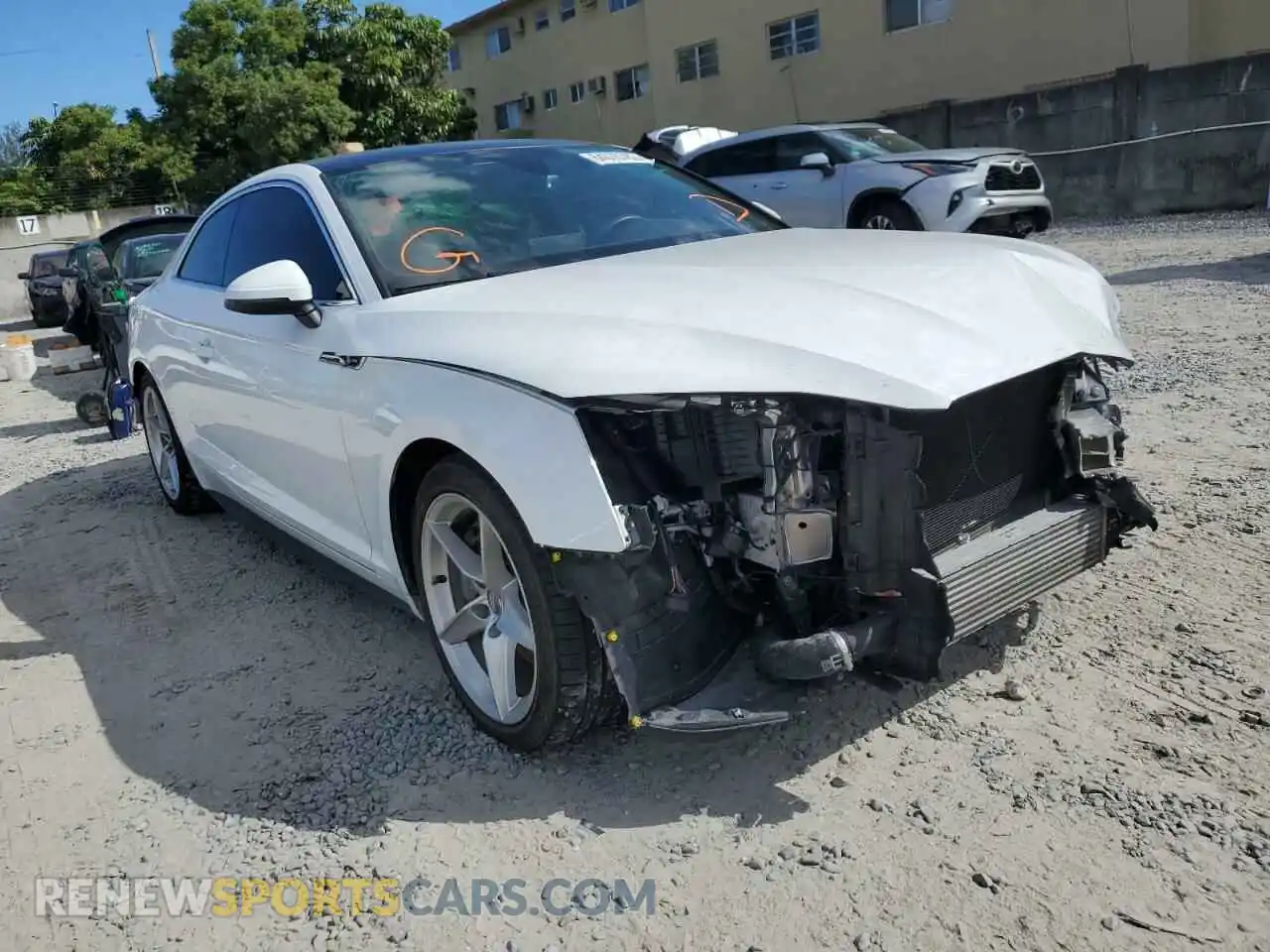 1 Photograph of a damaged car WAUSNAF58KA038170 AUDI A5 2019
