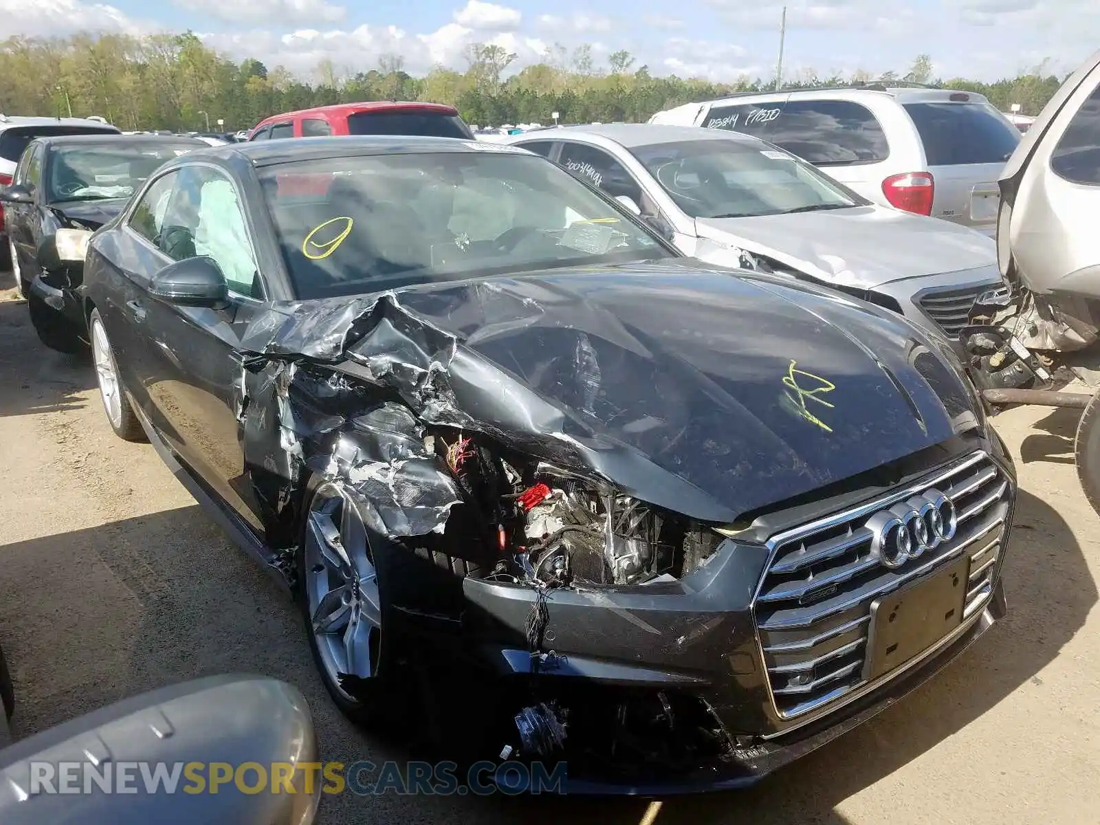 1 Photograph of a damaged car WAUTNAF58KA080133 AUDI A5 2019