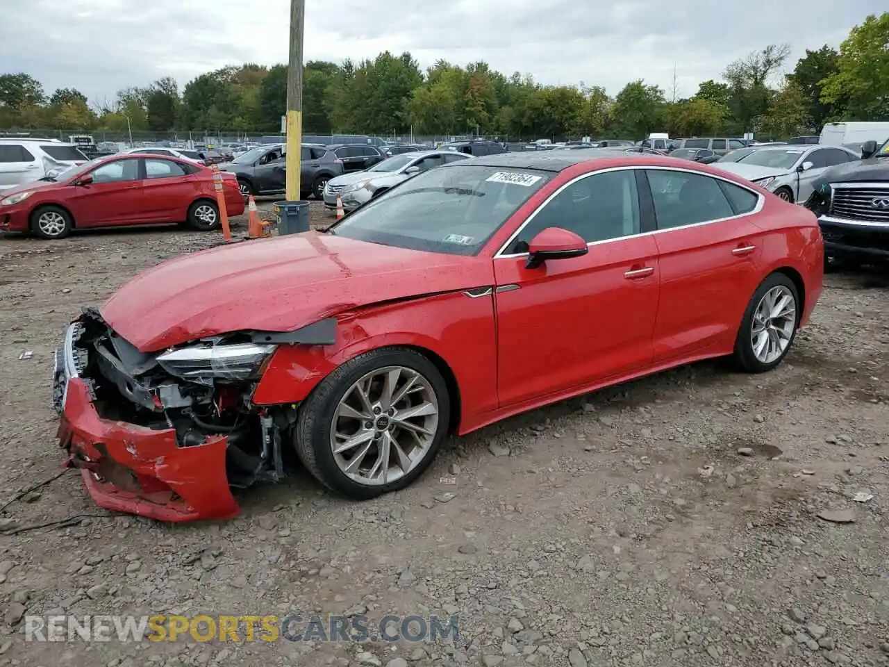 1 fotografías del automóvil dañado WAUABCF51NA011980 AUDI A5 2022
