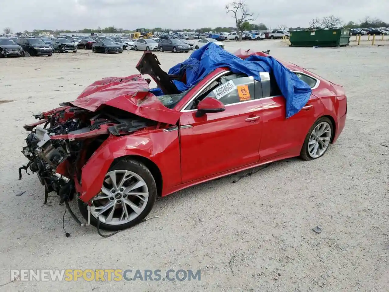 1 Photograph of a damaged car WAUABCF52NA028674 AUDI A5 2022