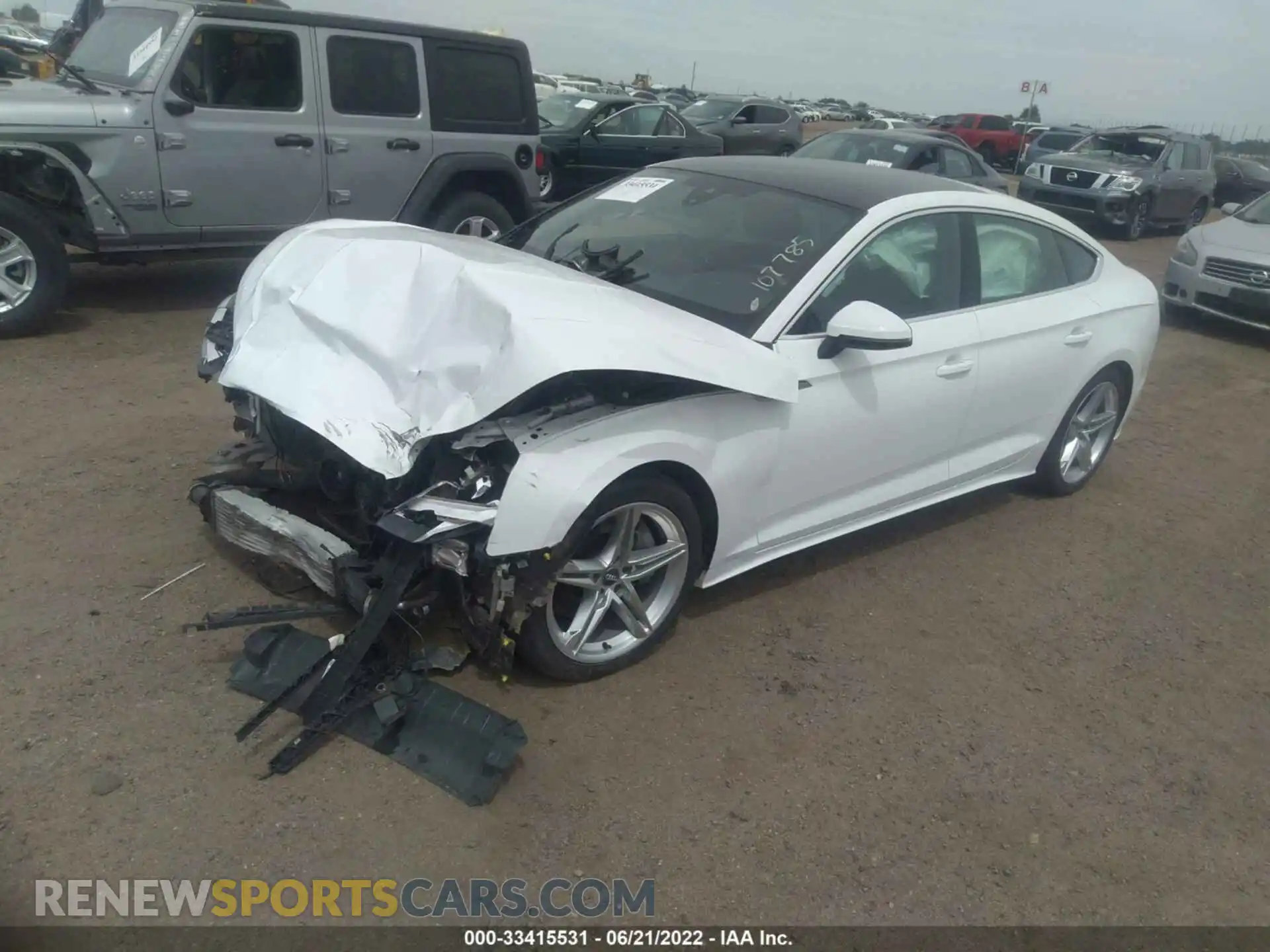 2 fotografías del automóvil dañado WAUDACF57MA020875 AUDI A5 SPORTBACK 2021