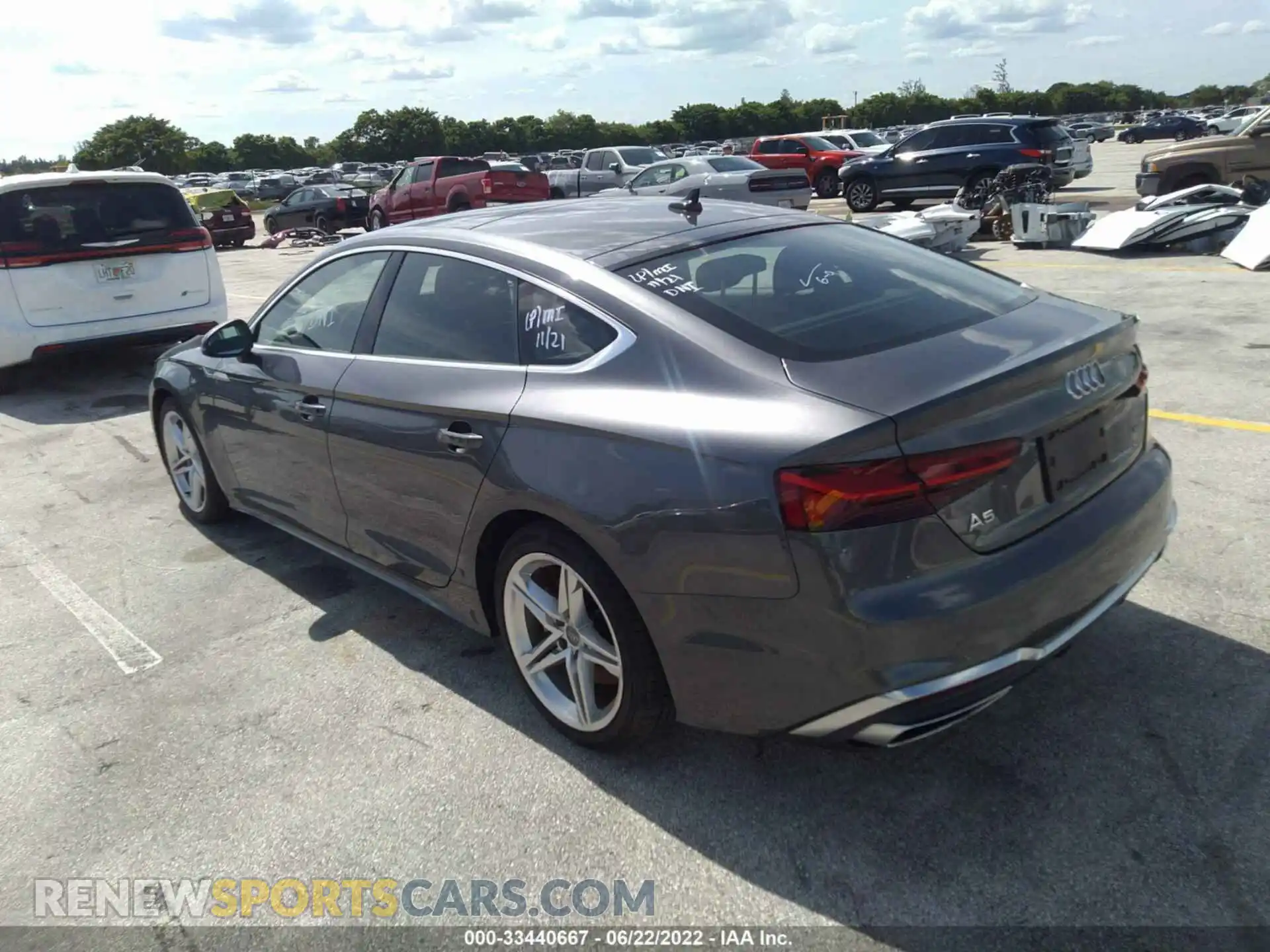 3 fotografías del automóvil dañado WAUDACF5XMA012057 AUDI A5 SPORTBACK 2021