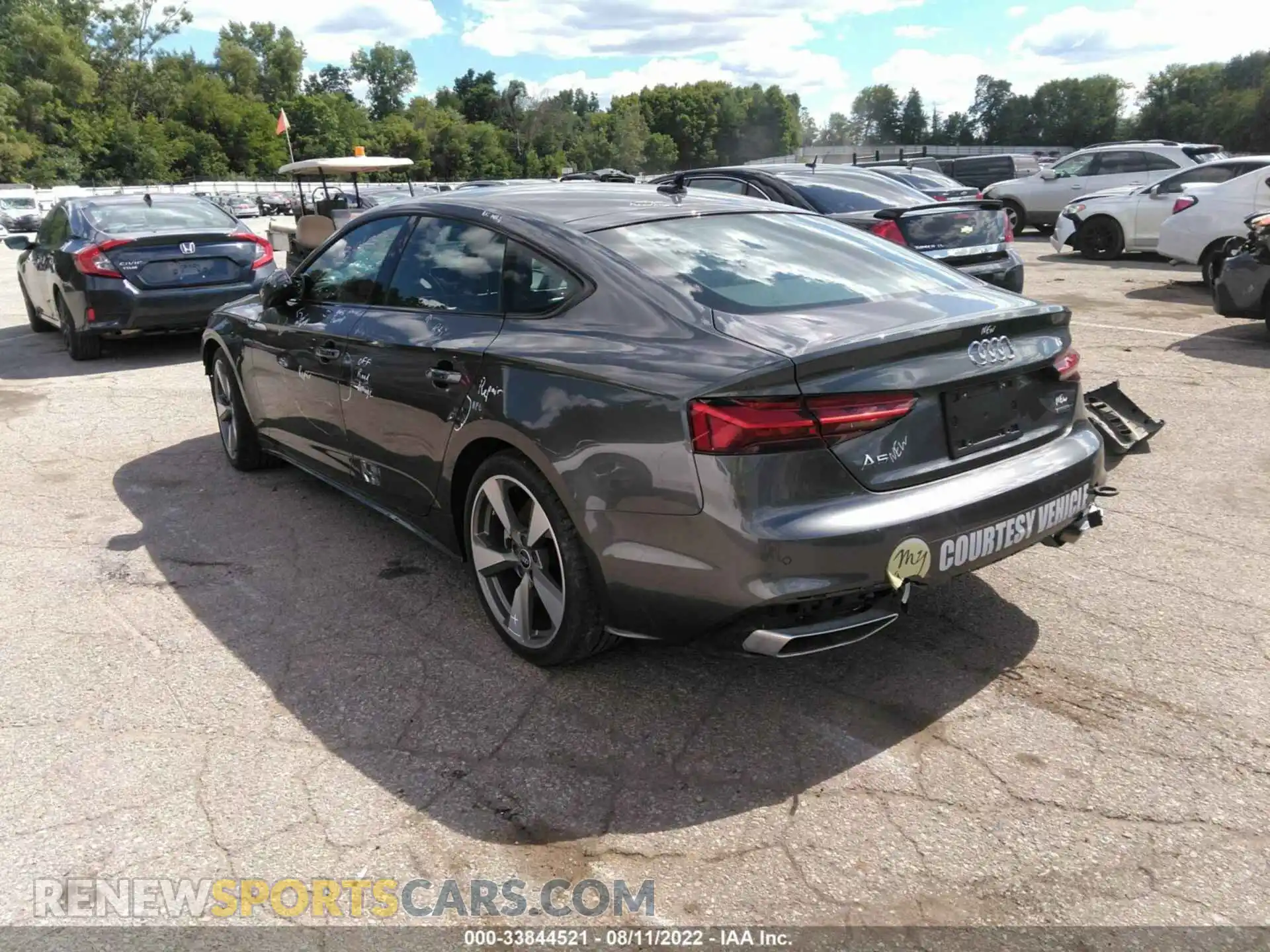 3 fotografías del automóvil dañado WAUFACF50MA027286 AUDI A5 SPORTBACK 2021