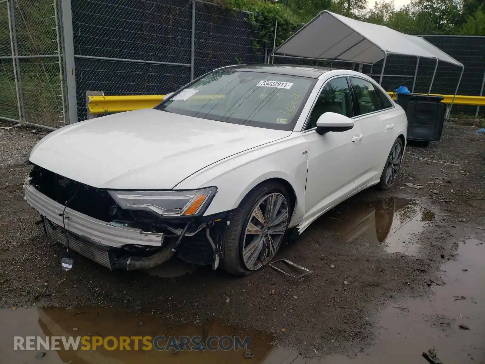 2 fotografías del automóvil dañado WAUL2AF22KN122089 AUDI A6 2019