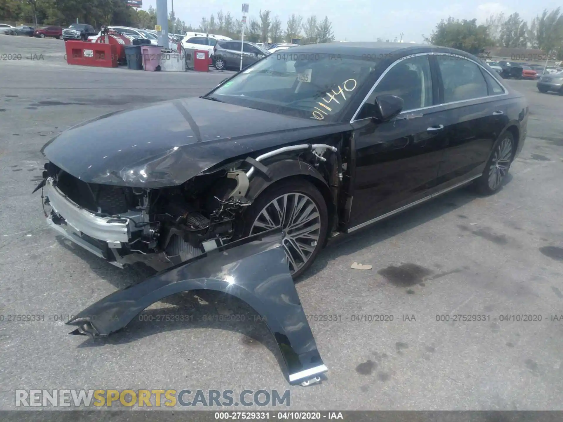 2 Photograph of a damaged car WAU8DAF88KN011440 AUDI A8 2019