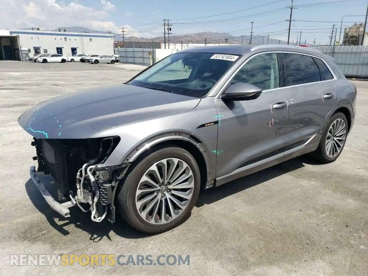 1 Photograph of a damaged car WA1VAAGE7KB019785 AUDI E-TRON 2019