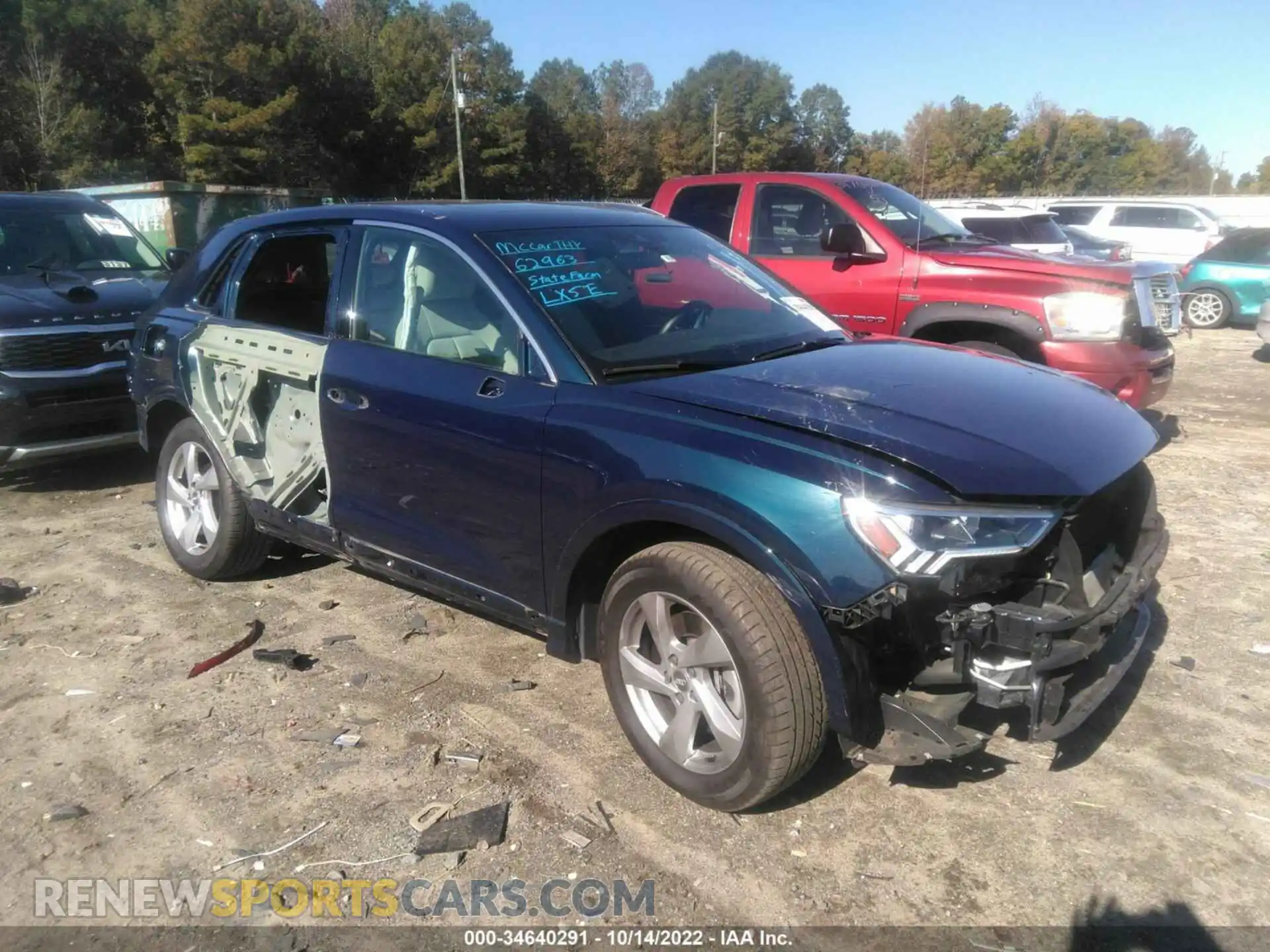 1 fotografías del automóvil dañado WA1BECF38L1106959 AUDI Q3 2020