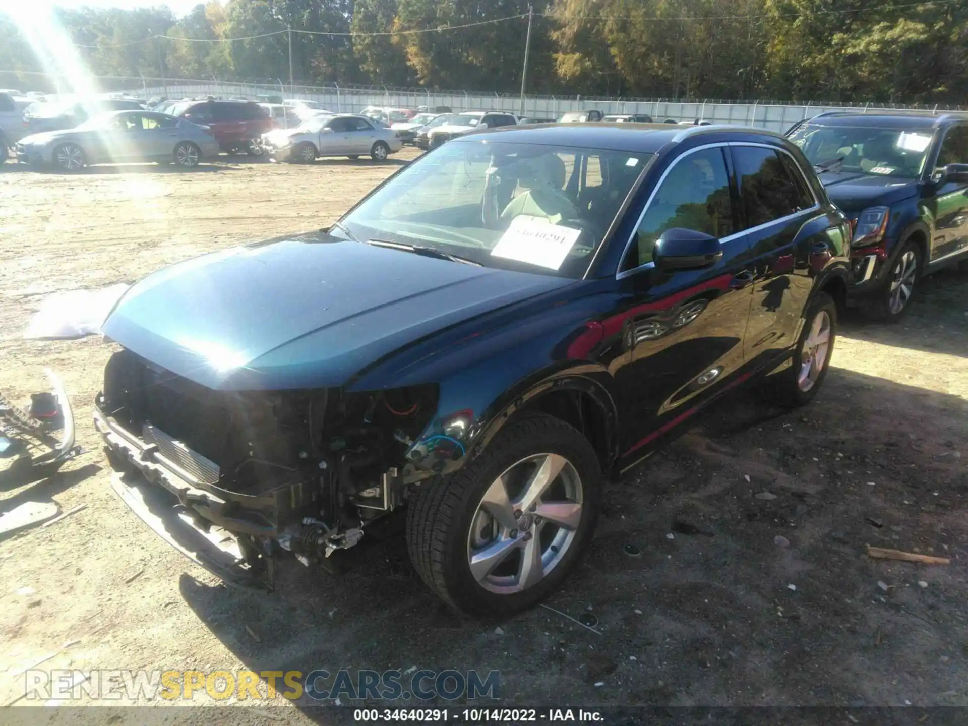 2 fotografías del automóvil dañado WA1BECF38L1106959 AUDI Q3 2020