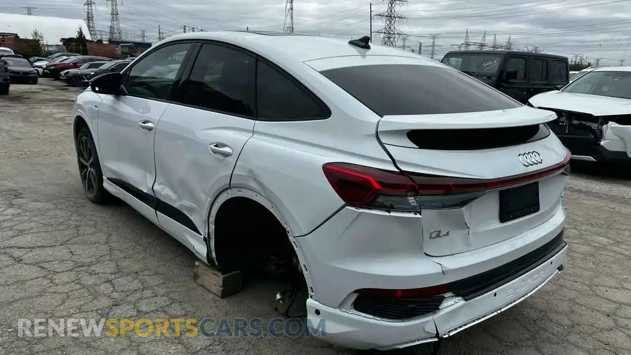 3 fotografías del automóvil dañado WA122AFZ0RP003090 AUDI Q4 E-TRON 2024