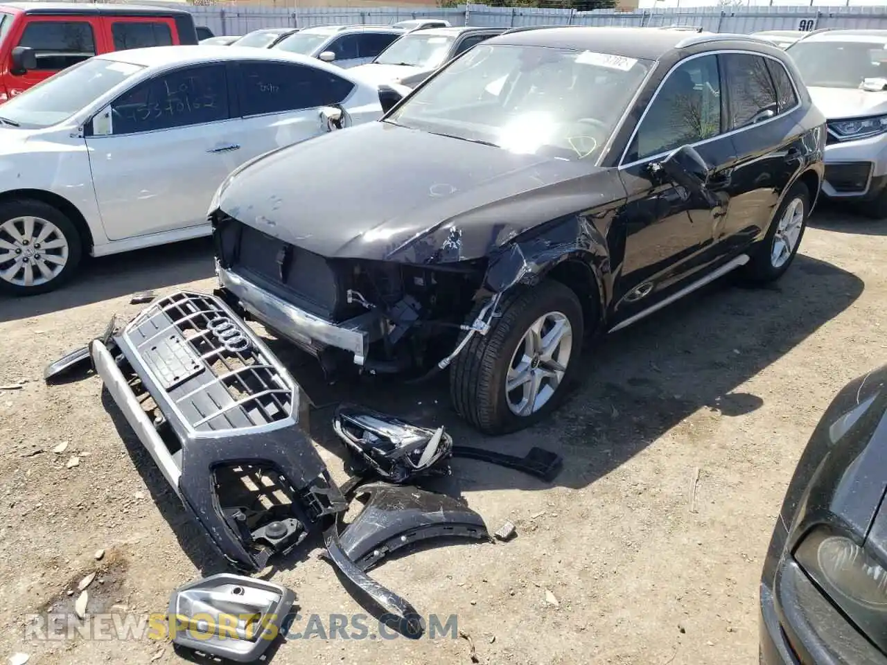 2 fotografías del automóvil dañado WA1AAAFY9M2101501 AUDI Q5 2021