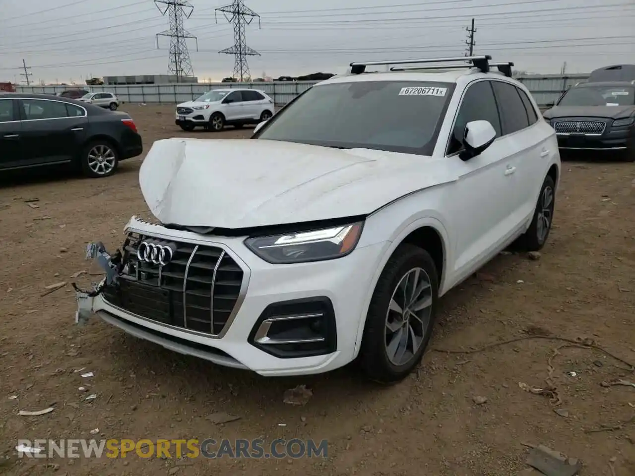 2 fotografías del automóvil dañado WA1AAAFYXM2033841 AUDI Q5 2021